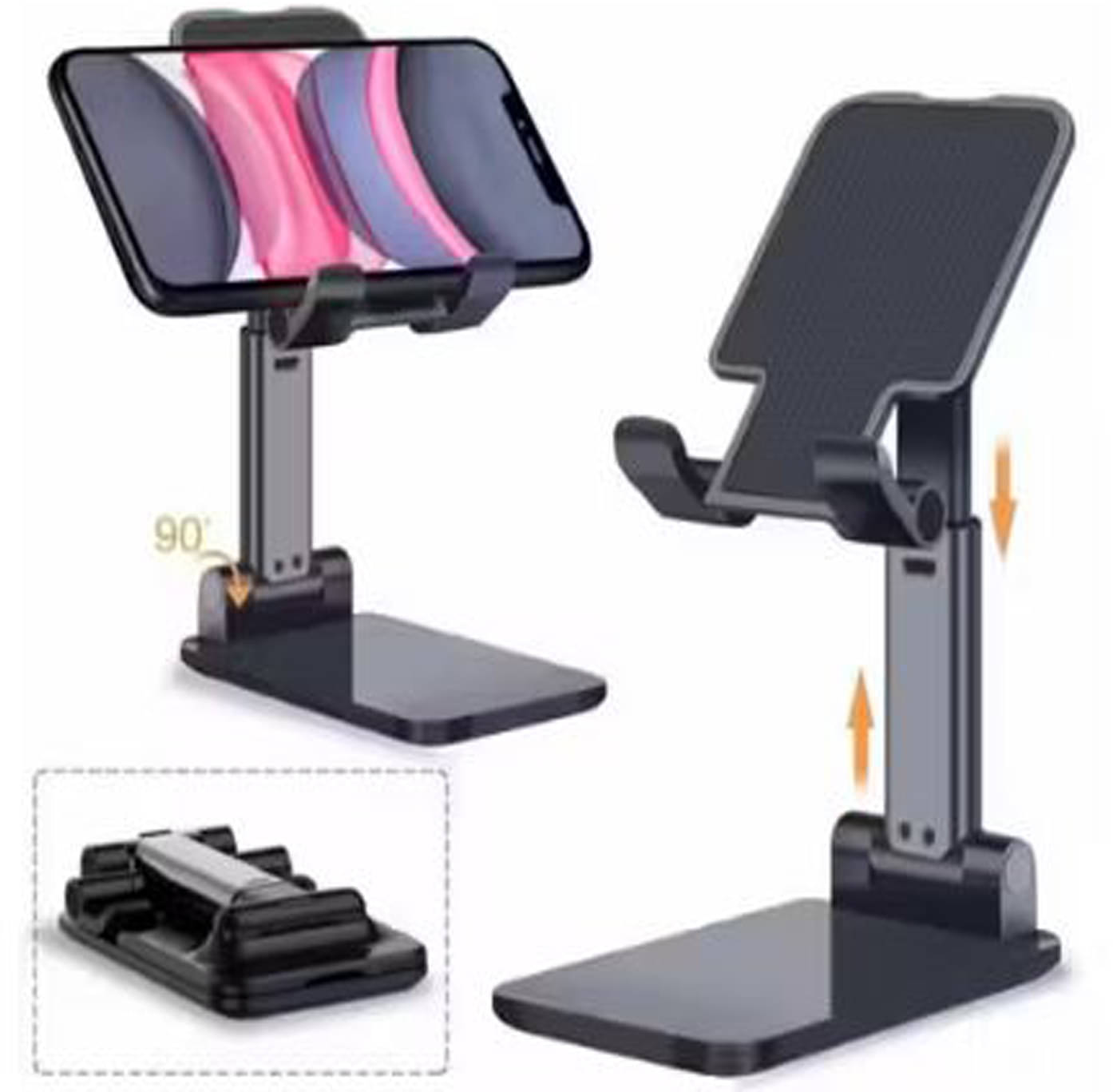     			Foldable and Portable Tabletop Mobile Stand with Stable Base,Height and View Angle Adjustable Phone Stand,Ideal Mobile Holder for Smartphones,Tablets, Kindles