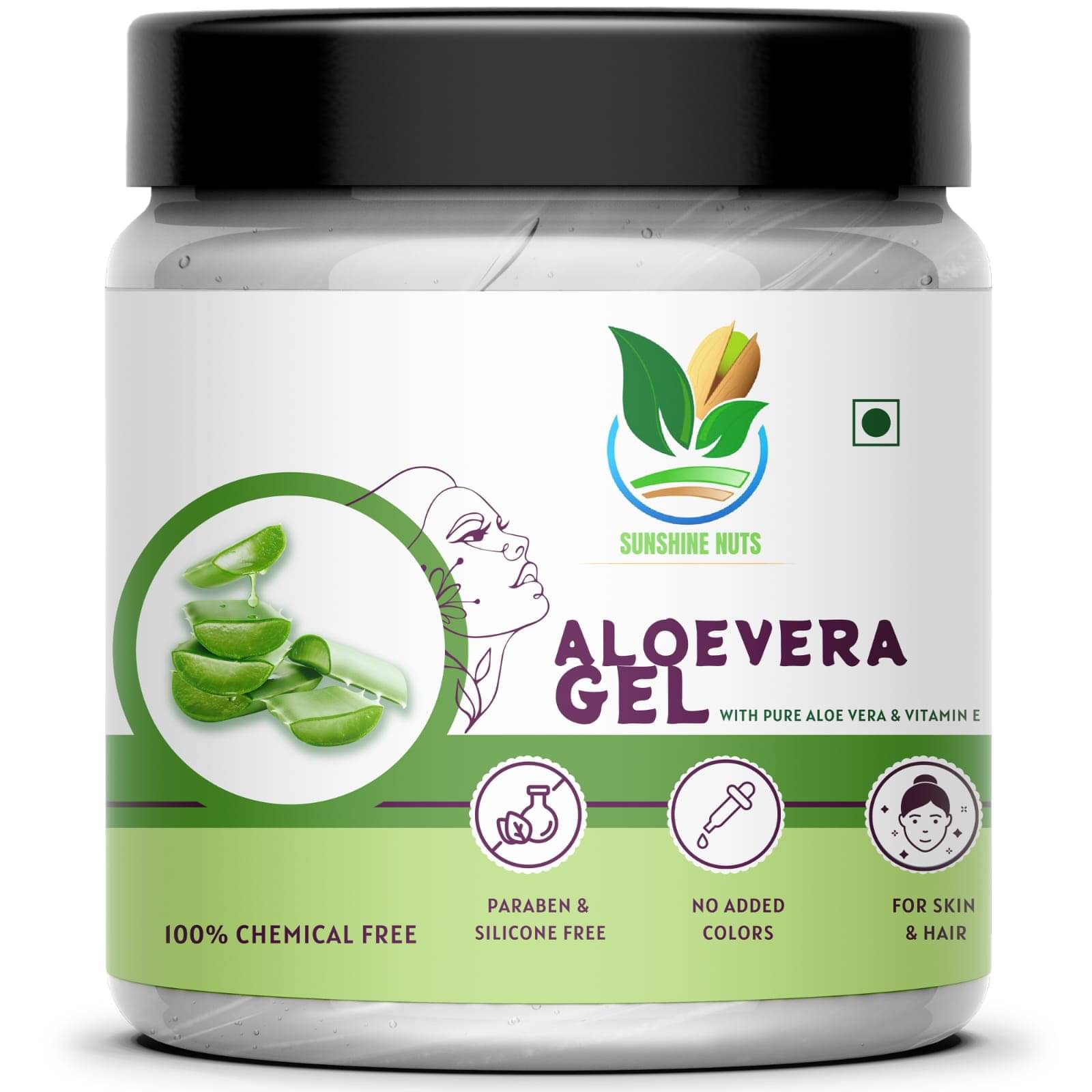 GREAT SUNSHINE NUTS Aloe Vera Gel with Vitamin E 400 gm GREAT SUNSHINE NUTS Aloe Vera Gel with Vitamin E 400 gm