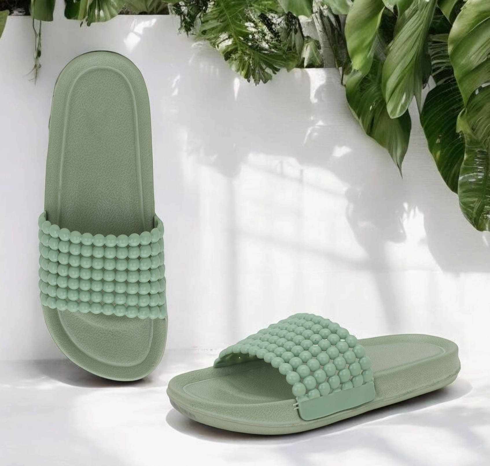     			KAPANI Green Women's Slide Flip Flop