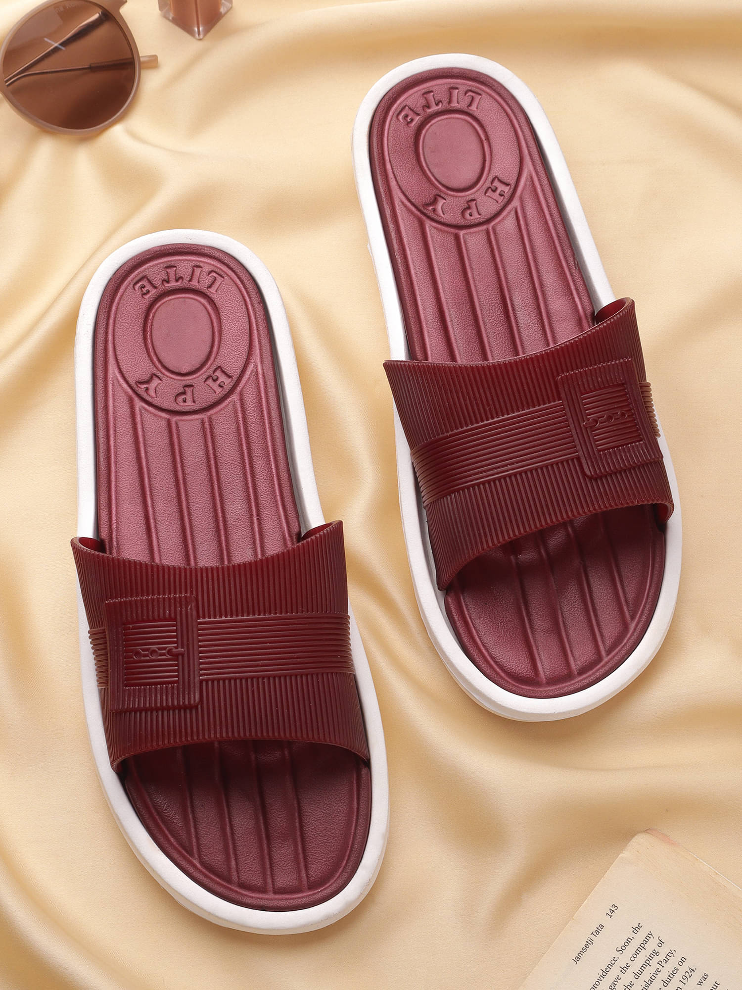    			KAPANI Maroon Women's Slide Flip Flop