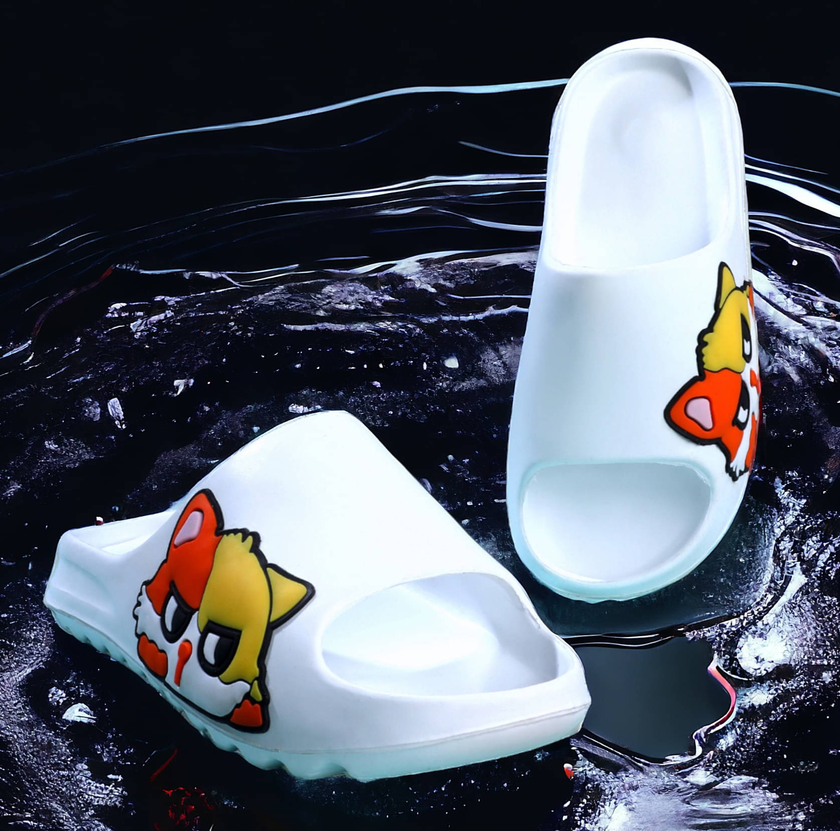     			KAPANI White Men's Slide Flip flop