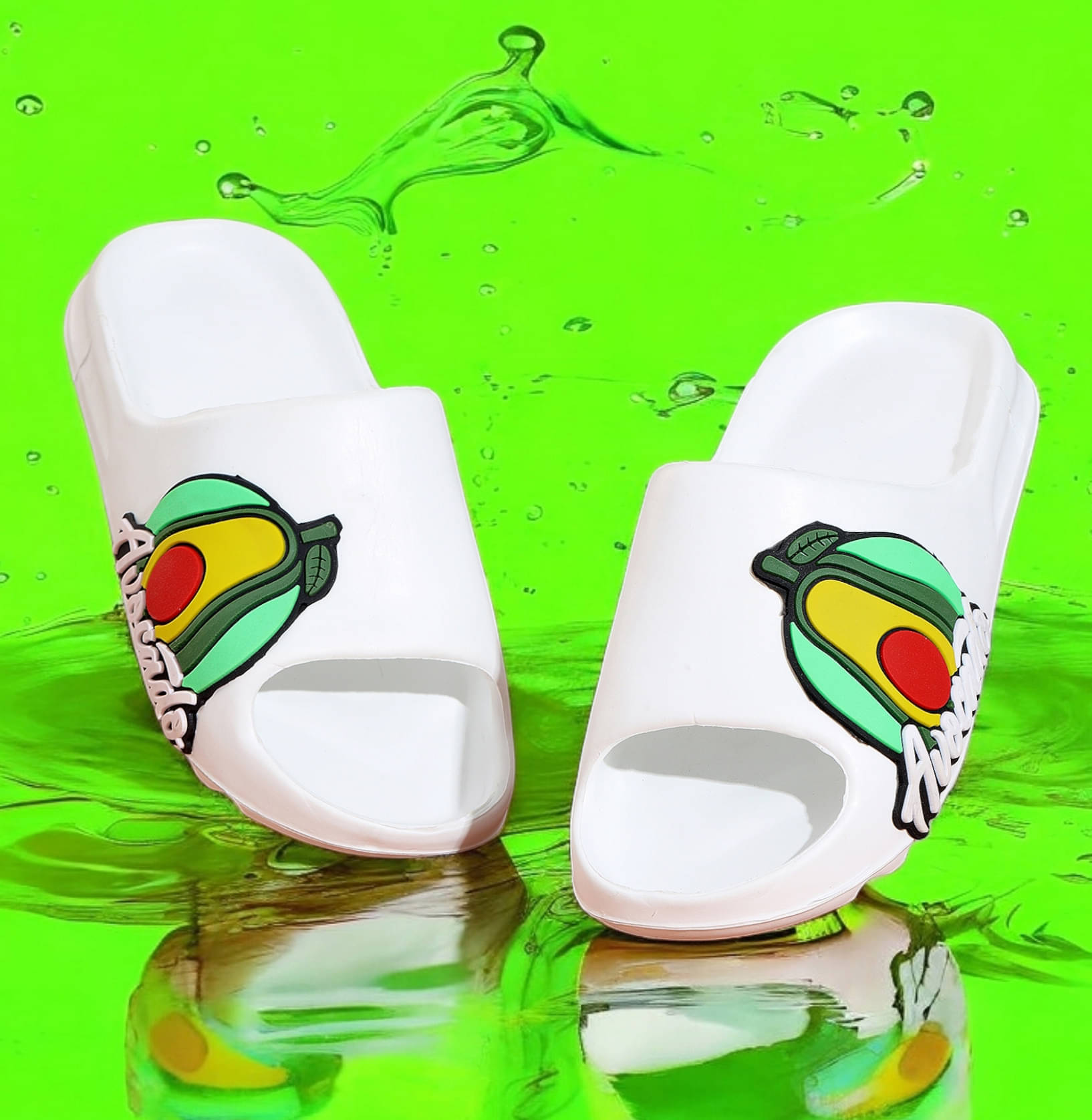     			KAPANI White Men's Slide Flip flop