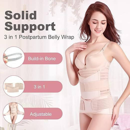     			Lillas Post Pregnancy Belt For Women After Delivery Abdominal Support - Large, Beige (Pack of 1)