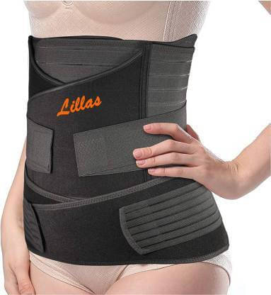    			Lillas 3in1 Post Pregnancy Belt For Women After Delivery Abdominal Support - Large, Black (Pack of 1)