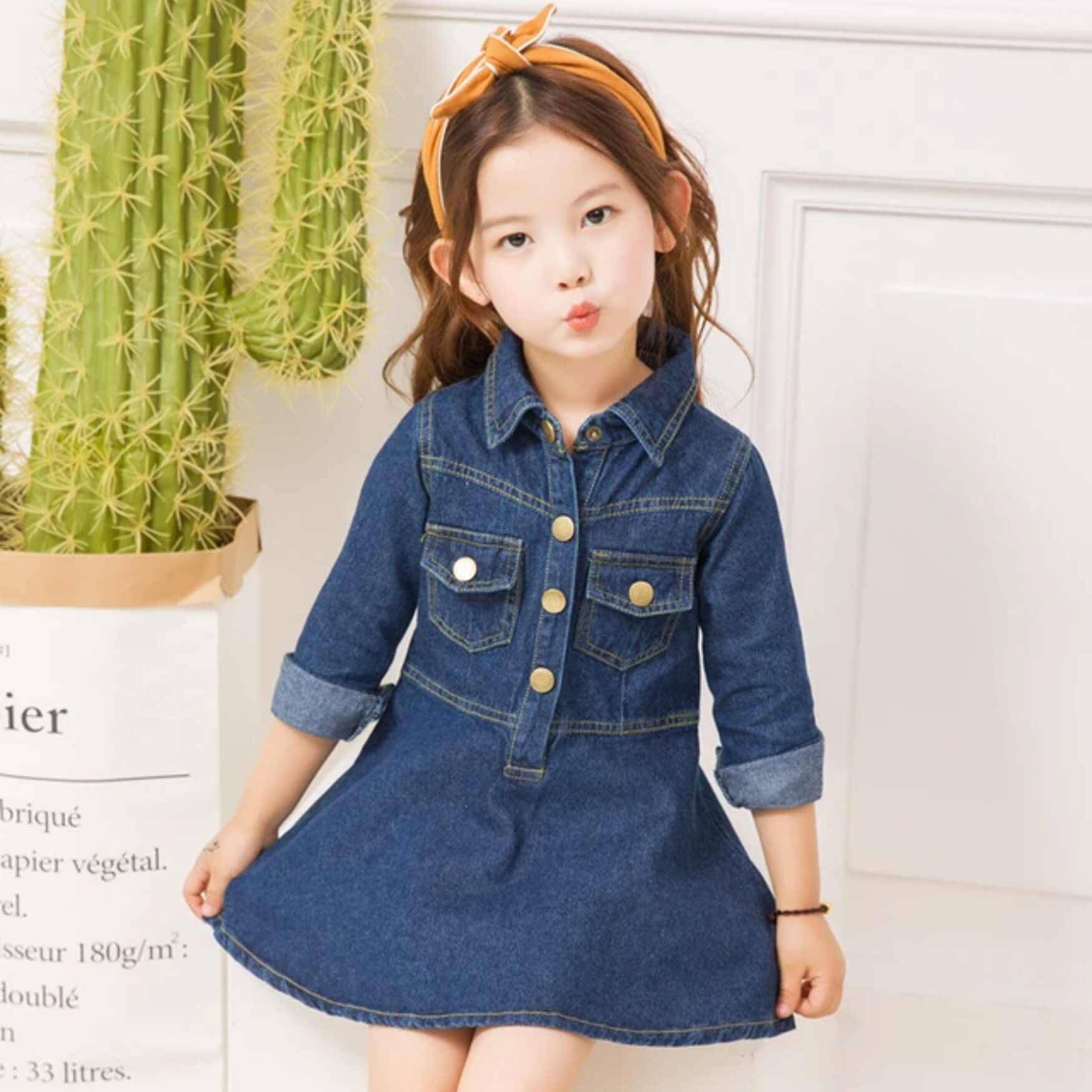     			MODERN HUTT Denim Frock For Baby Girls ( Pack of 1 , Dark Blue )