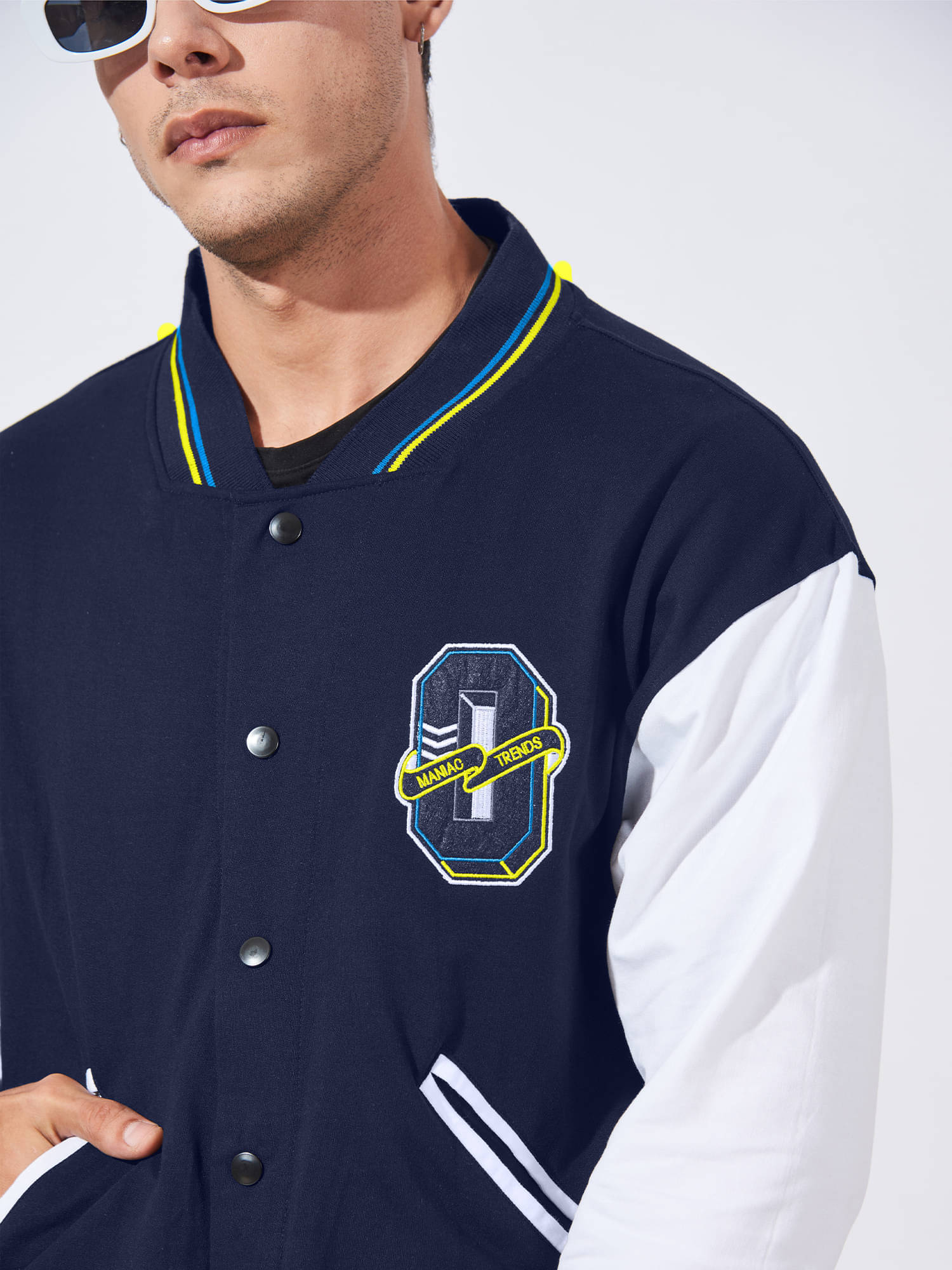     			Maniac Cotton Men's Casual Jacket - Navy Blue ( Pack of 1 )