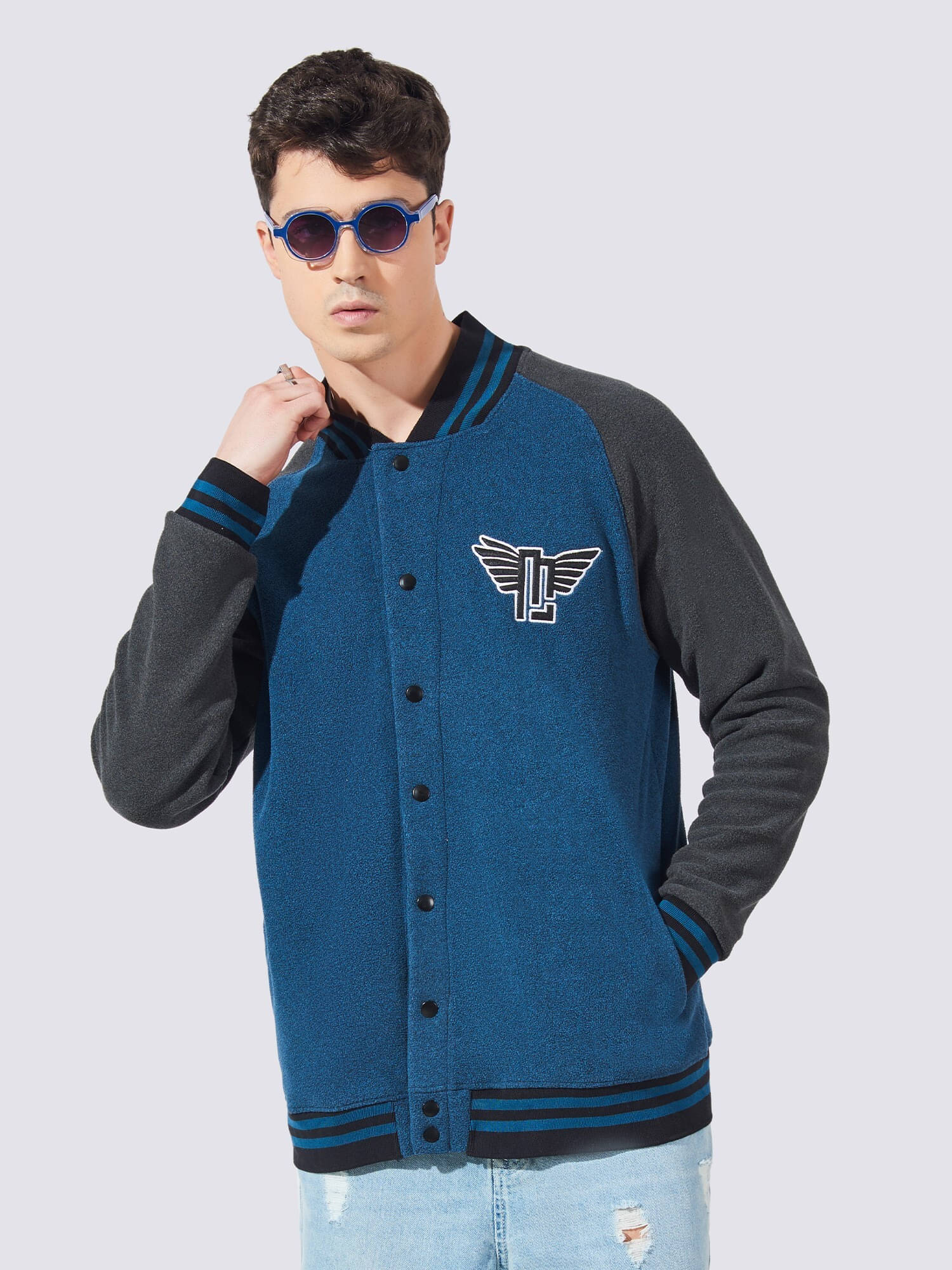     			Maniac Cotton Men's Casual Jacket - Blue ( Pack of 1 )