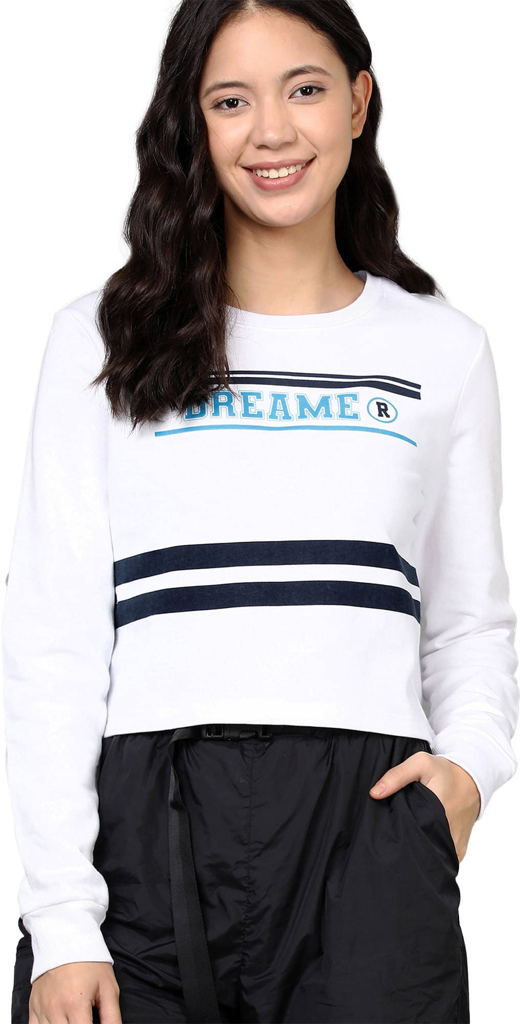     			Maniac Women Cotton Sweatshirt ( White )