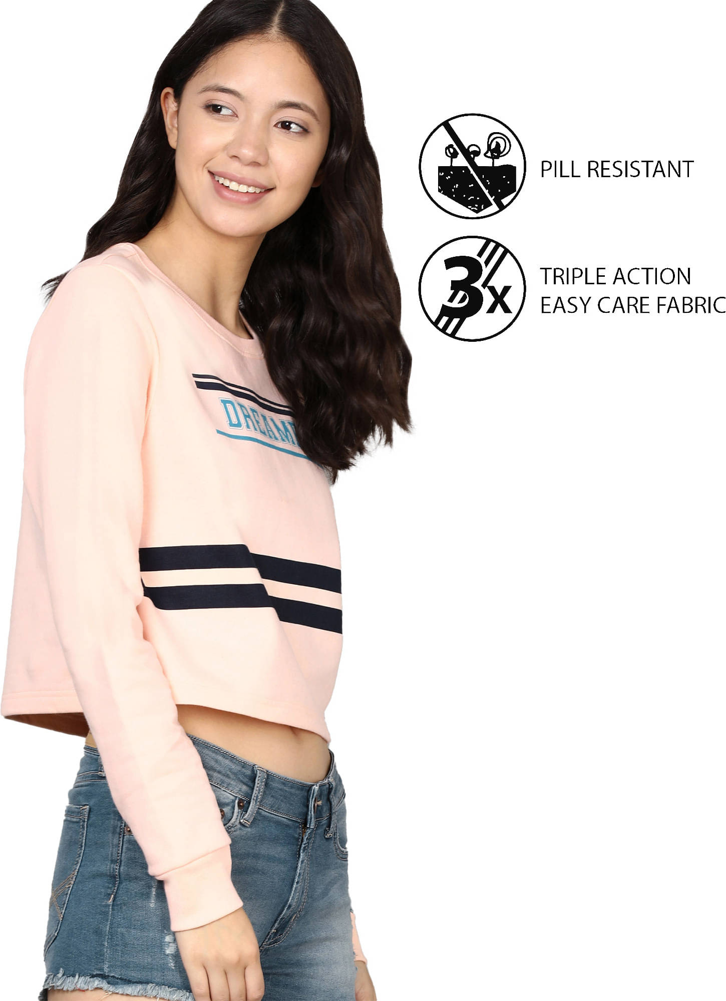     			Maniac Cotton Women's Non Hooded Sweatshirt ( Pink )