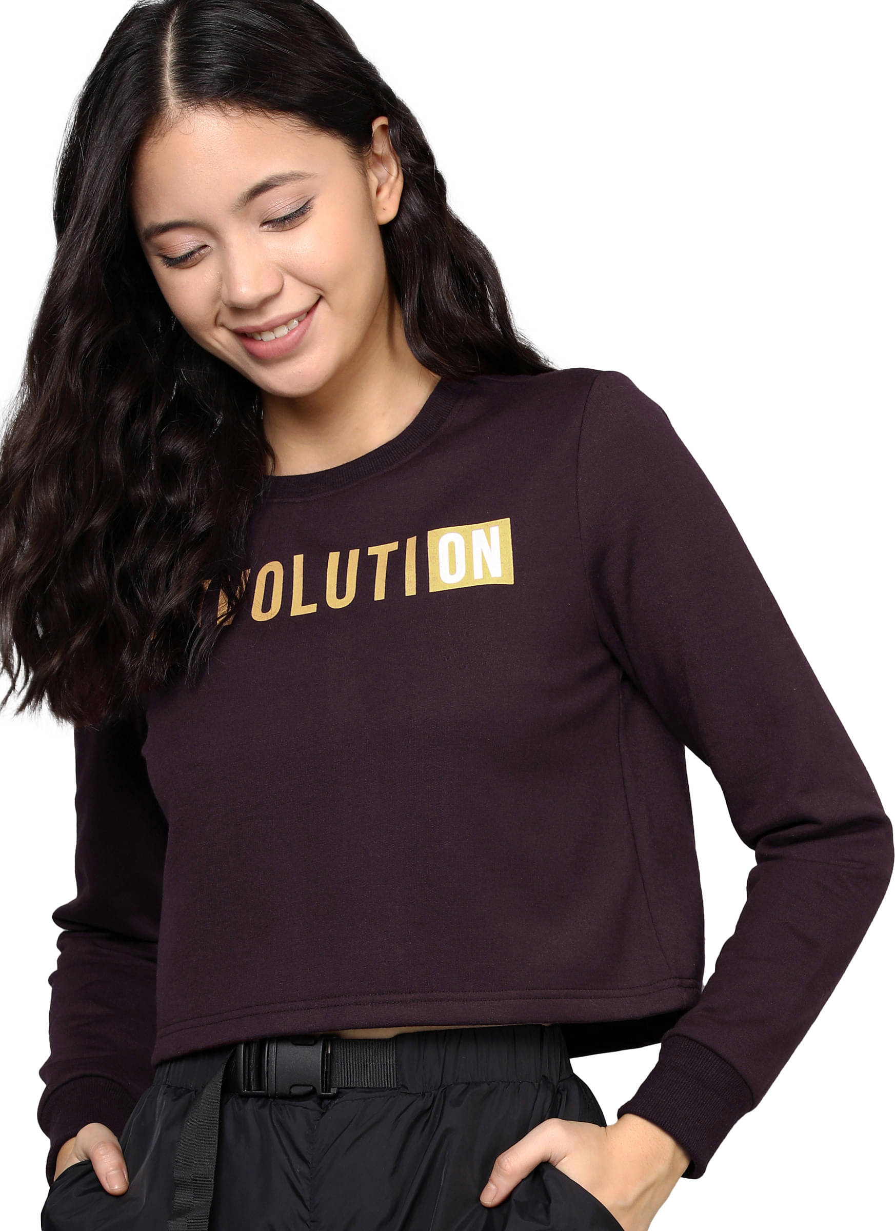 Maniac Women Cotton Sweatshirt ( Purple ) Maniac Women Cotton Sweatshirt ( Purple )