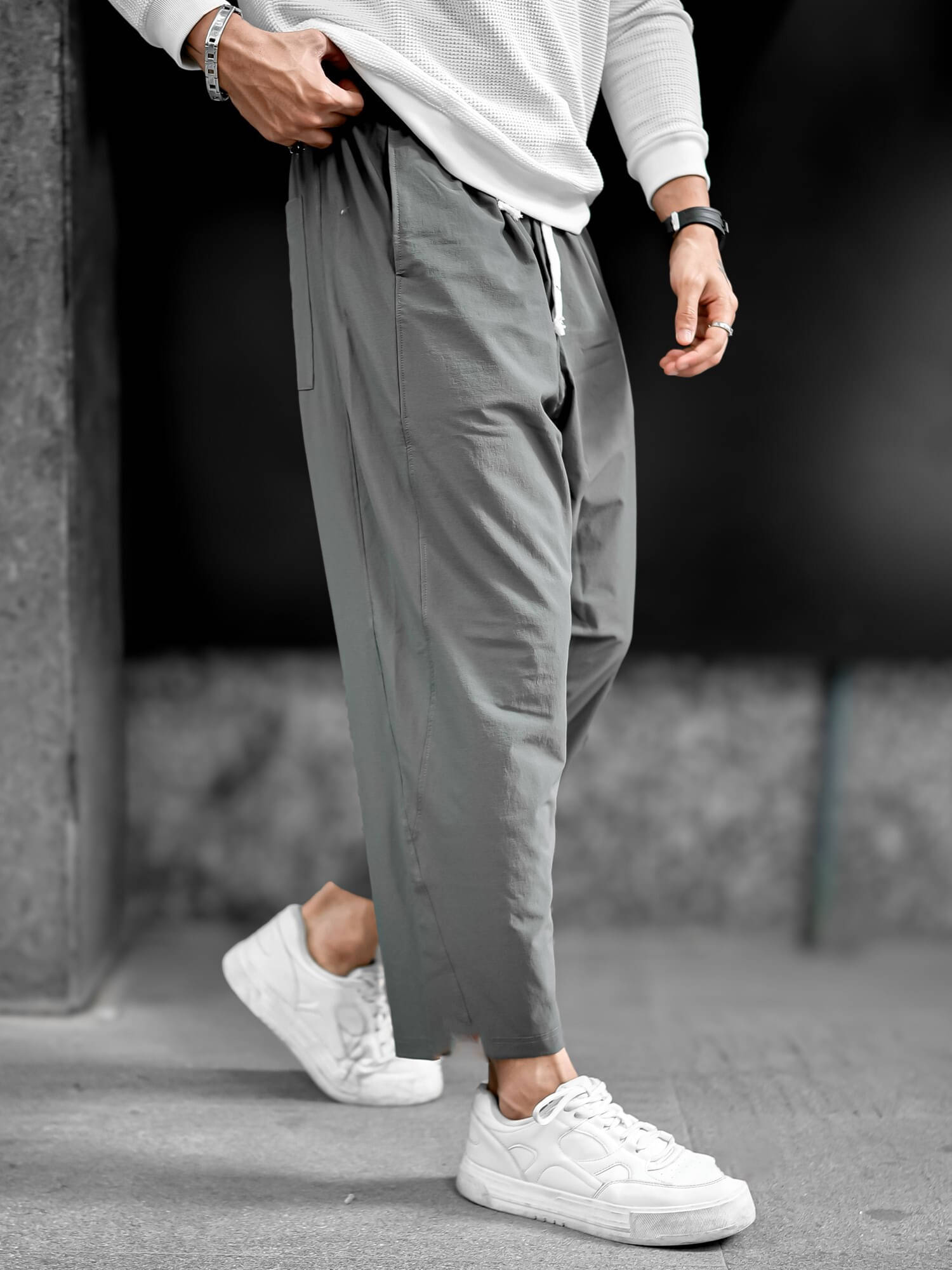     			Maniac Grey Nylon Men's Trackpants ( Pack of 1 )
