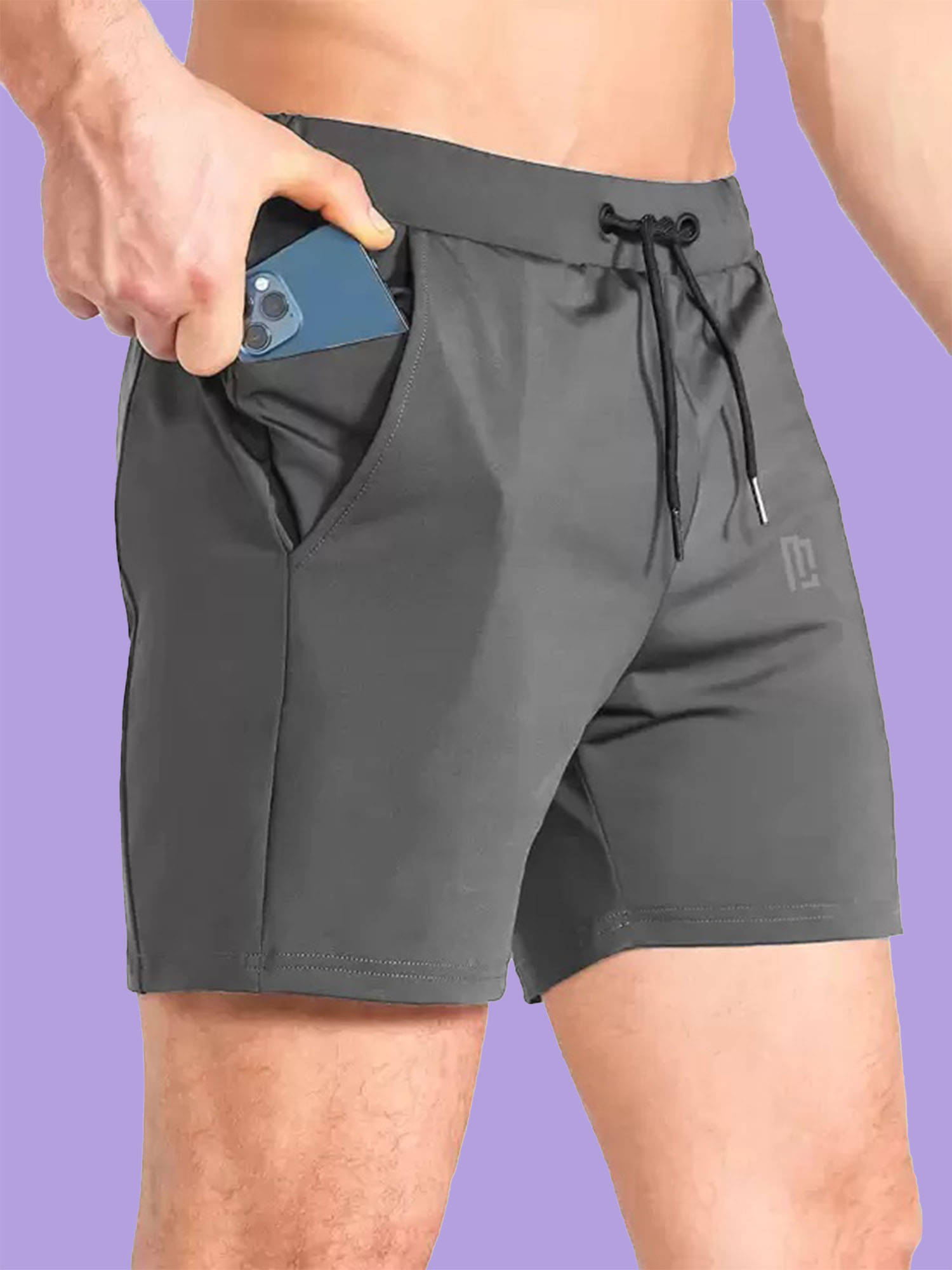 Maniac Grey Polyester Men's Shorts ( Pack of 1 )     			Maniac Grey Polyester Men's Shorts ( Pack of 1 )