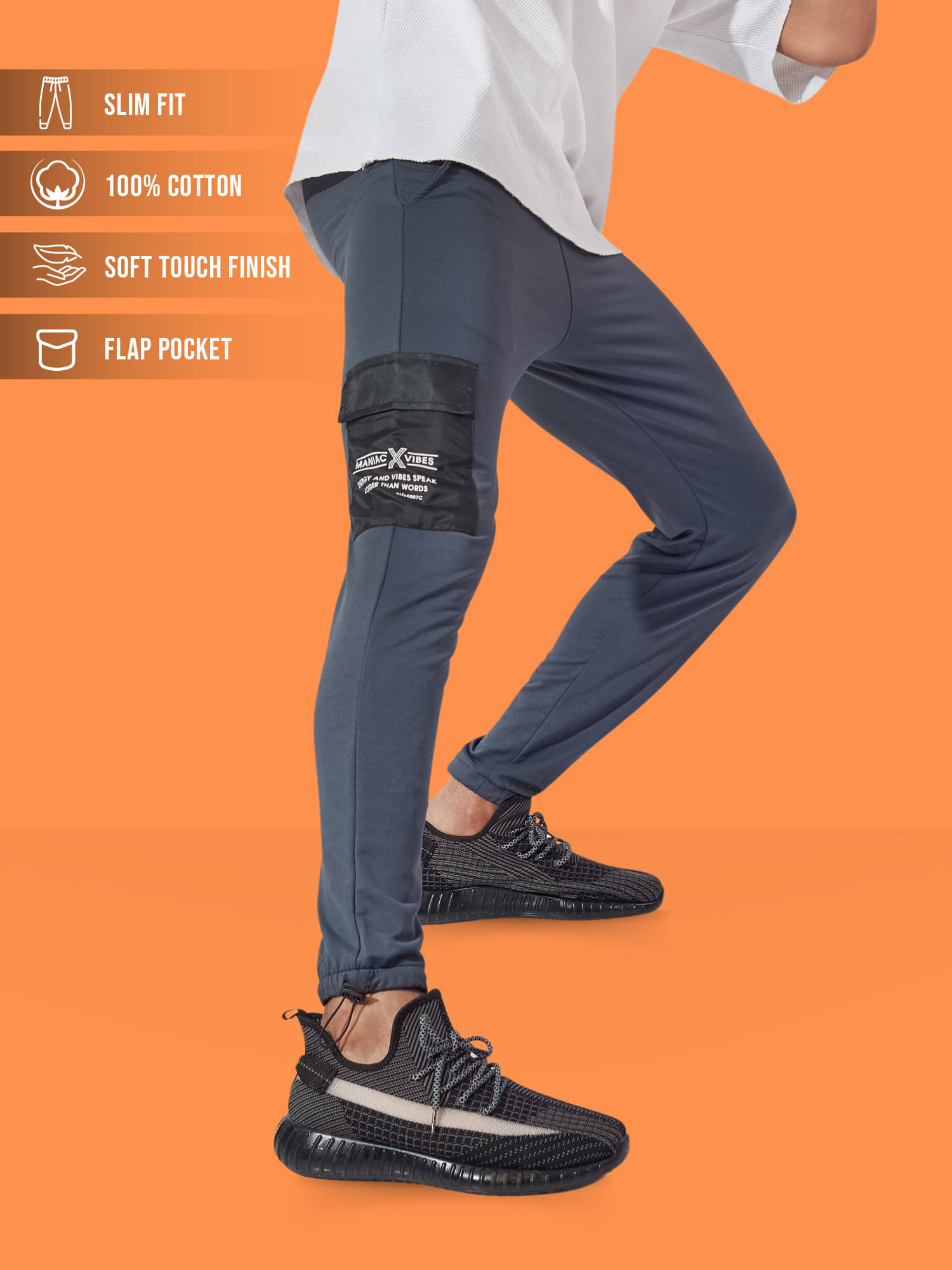 Maniac Grey Polyester Men's Trackpants ( Pack of 1 ) Maniac Grey Polyester Men's Trackpants ( Pack of 1 )