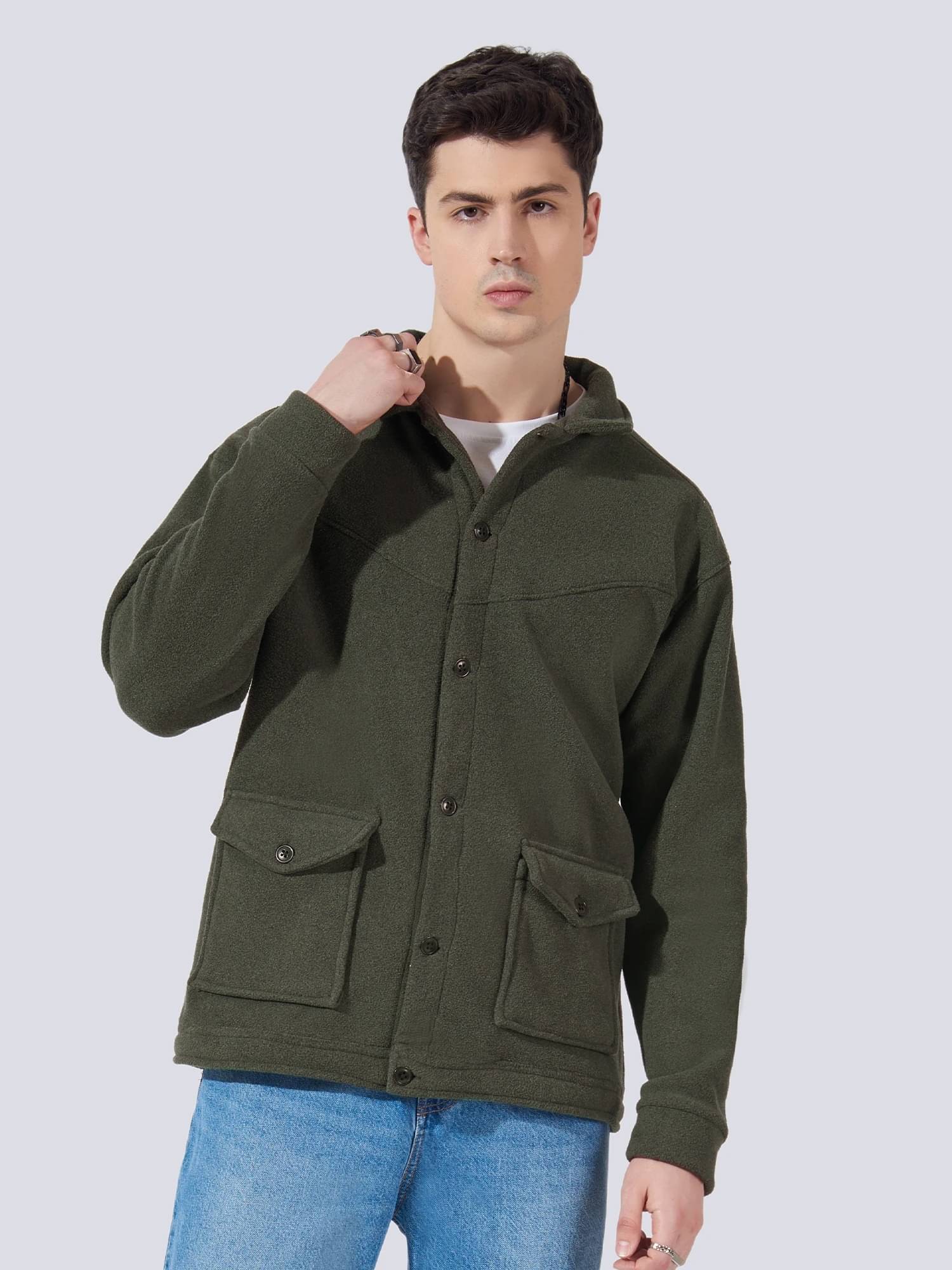     			Maniac Polyester Men's Casual Jacket - Green ( Pack of 1 )