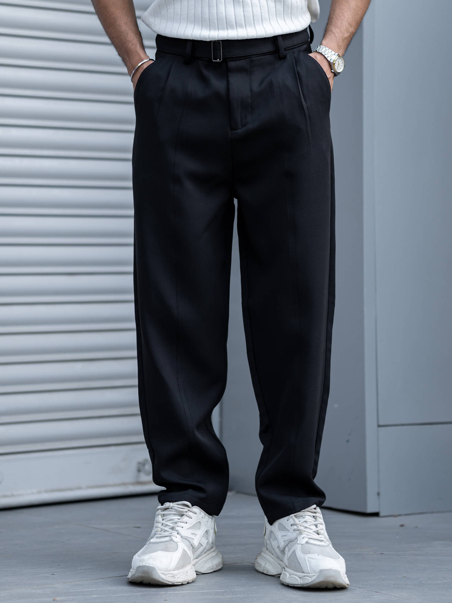     			Maniac Regular Pleated Men's Trouser - Black ( Pack of 1 )