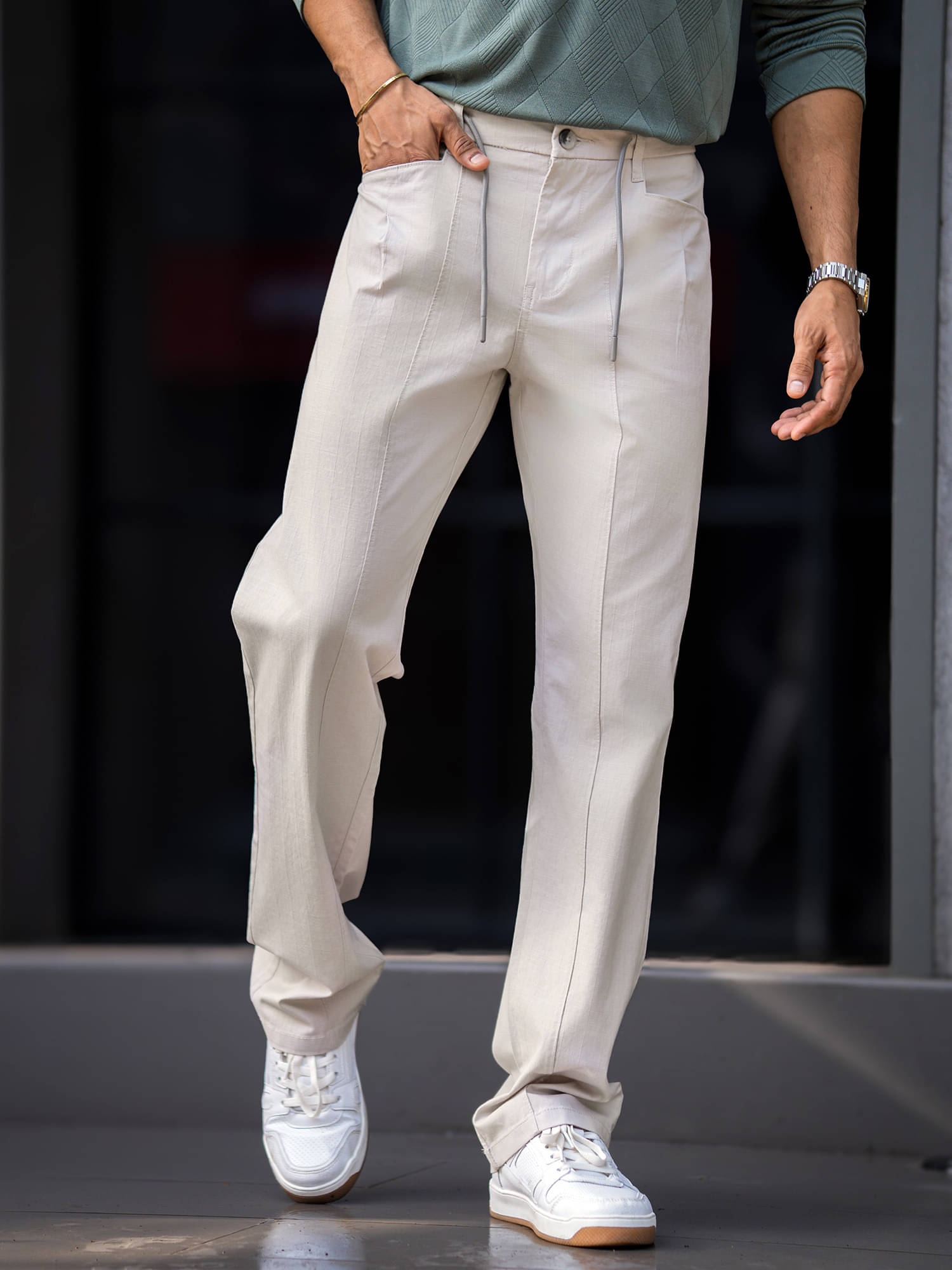     			Maniac Regular Pleated Men's Trouser - Beige ( Pack of 1 )