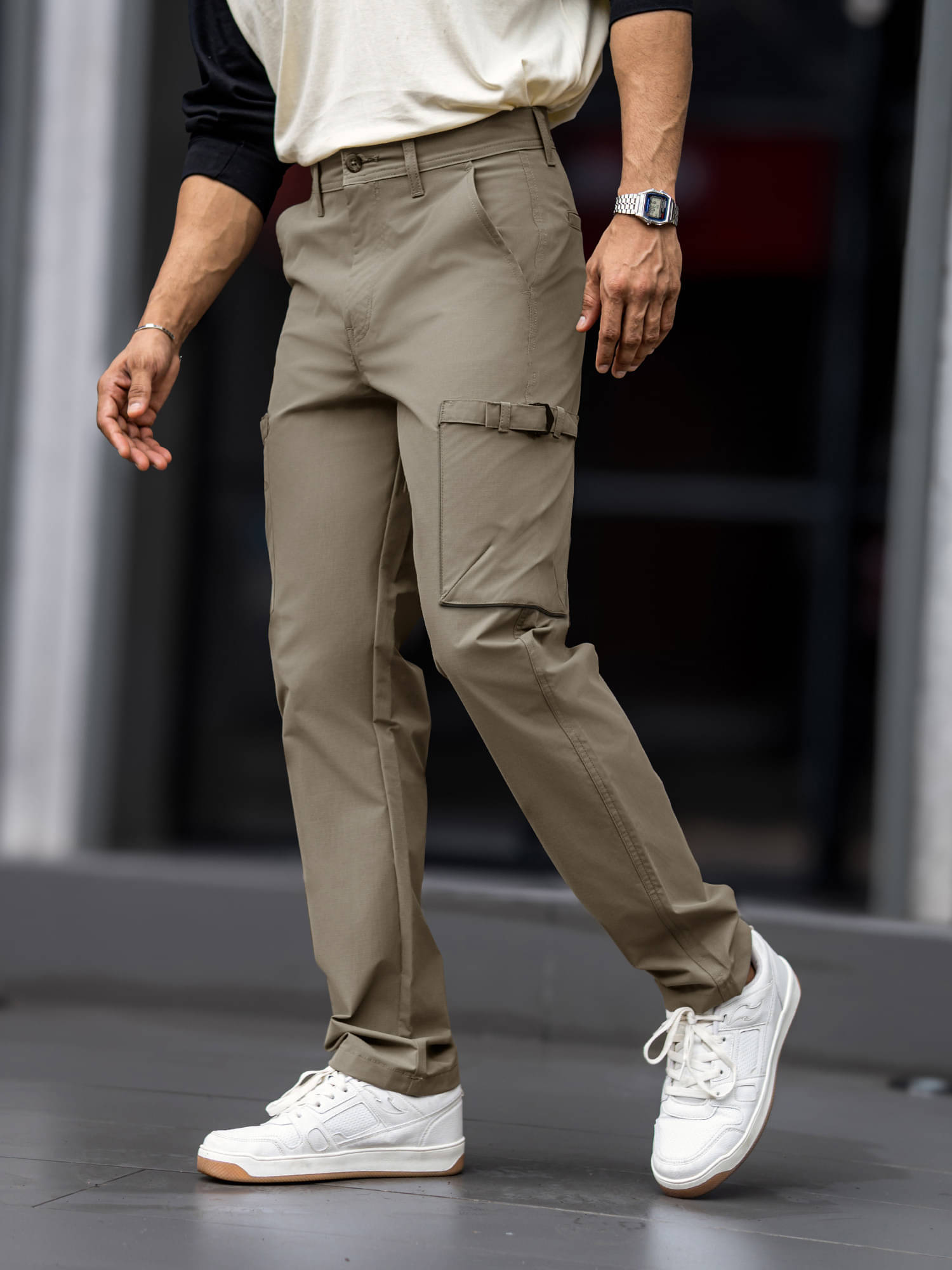     			Maniac Regular Pleated Men's Joggers - Grey ( Pack of 1 )