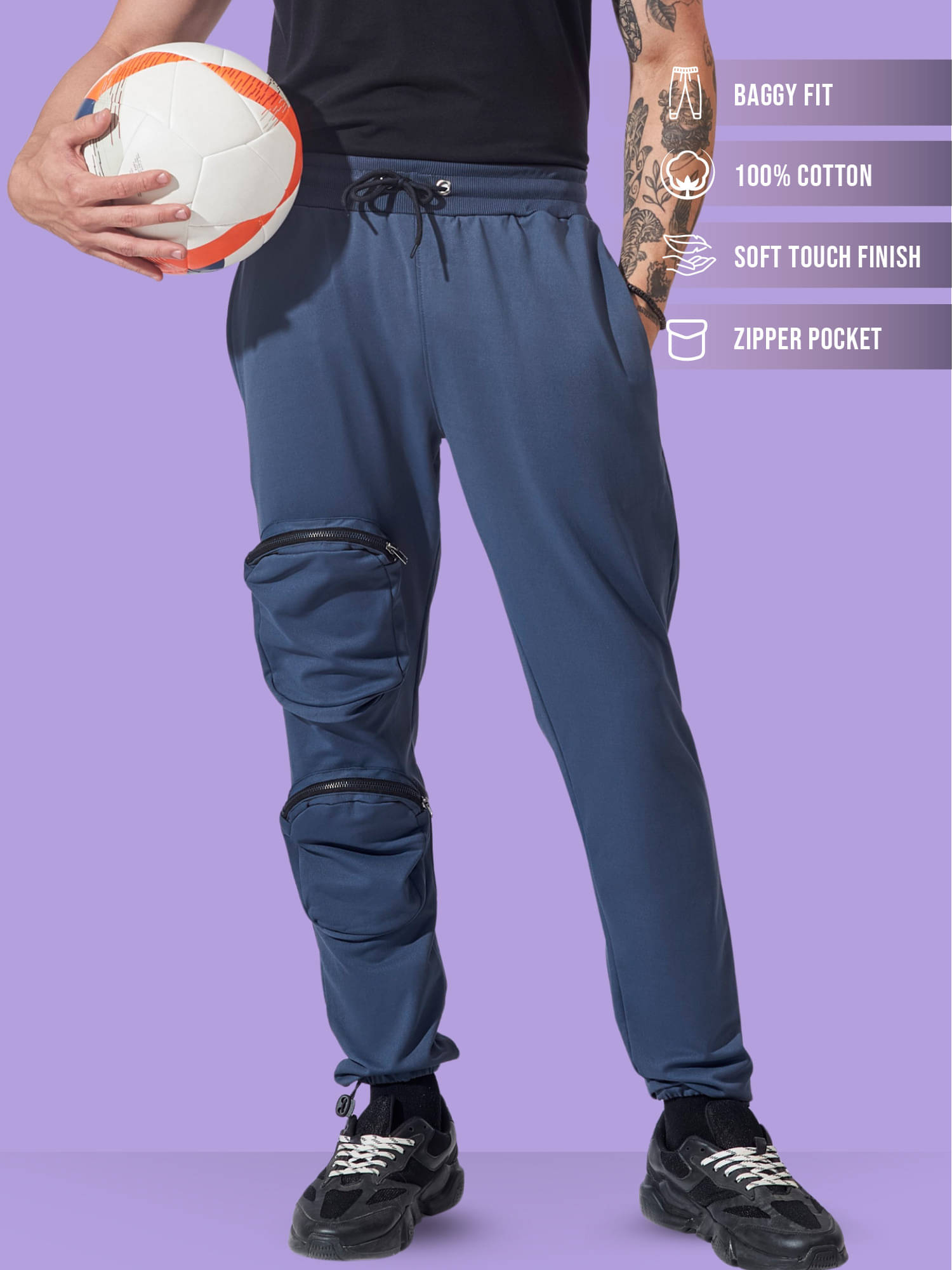     			Maniac Regular Pleated Men's Joggers - Grey ( Pack of 1 )