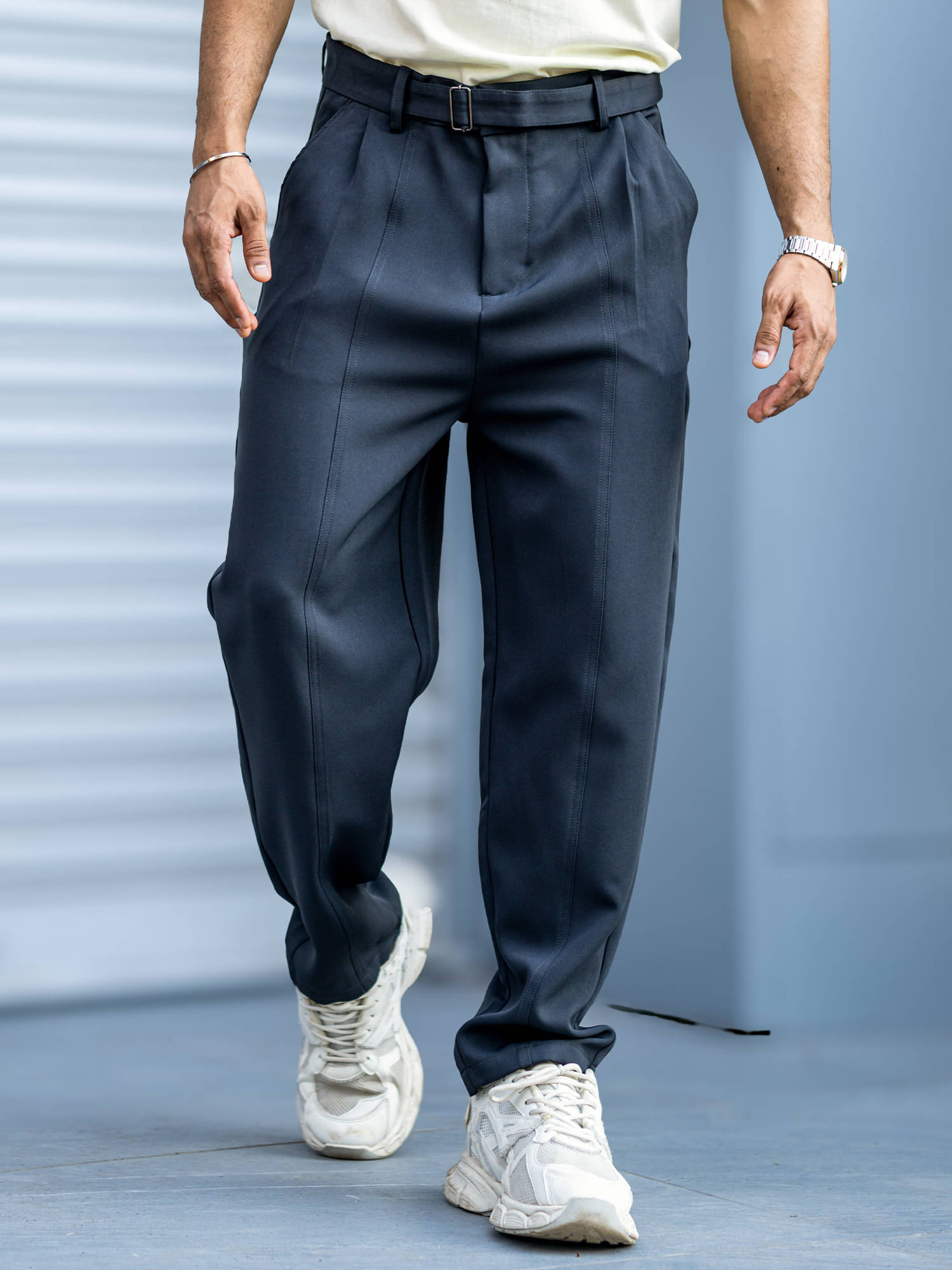     			Maniac Regular Pleated Men's Trouser - Grey ( Pack of 1 )