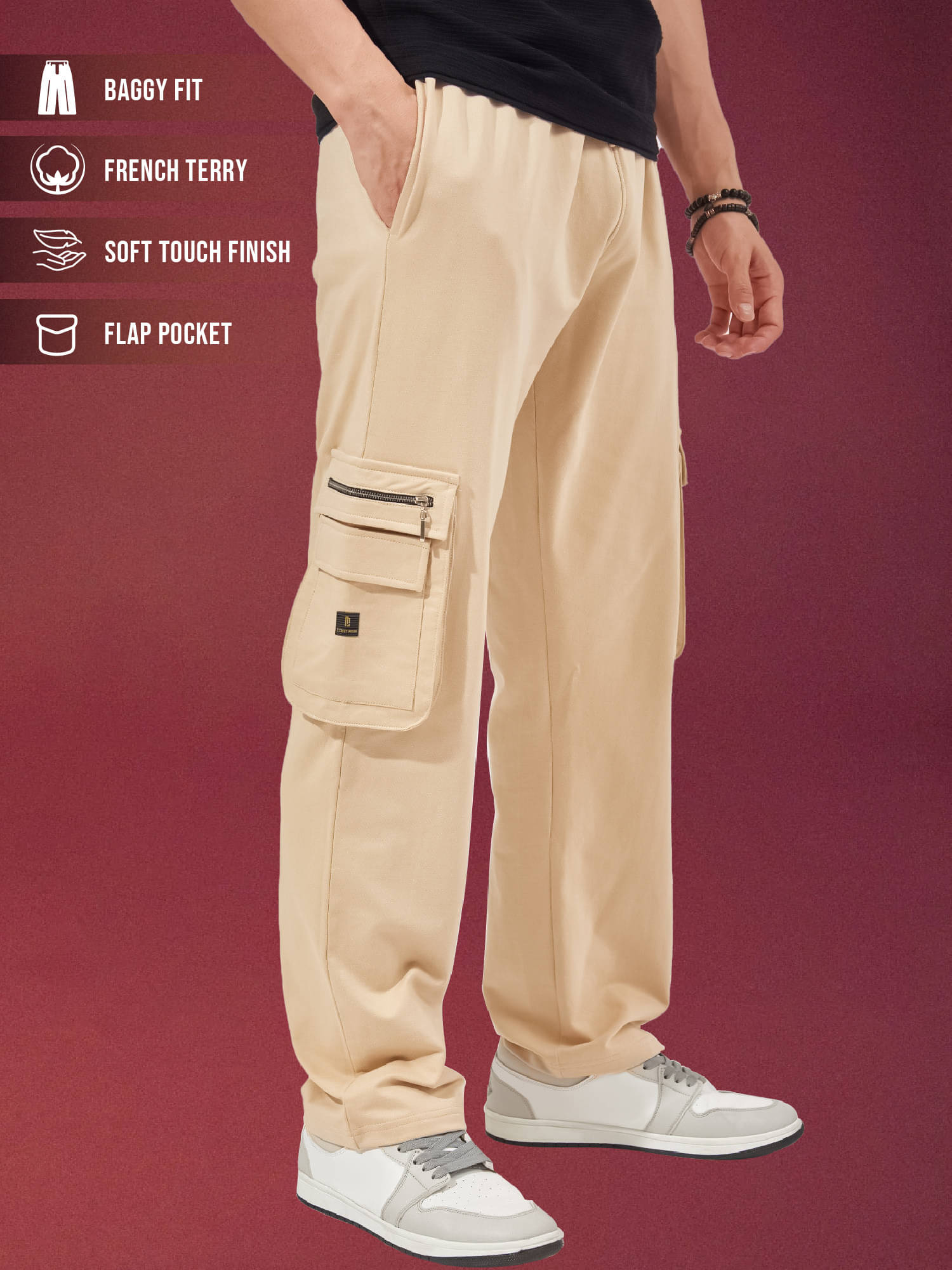     			Maniac Relax Pleated Men's Trouser - Beige ( Pack of 1 )