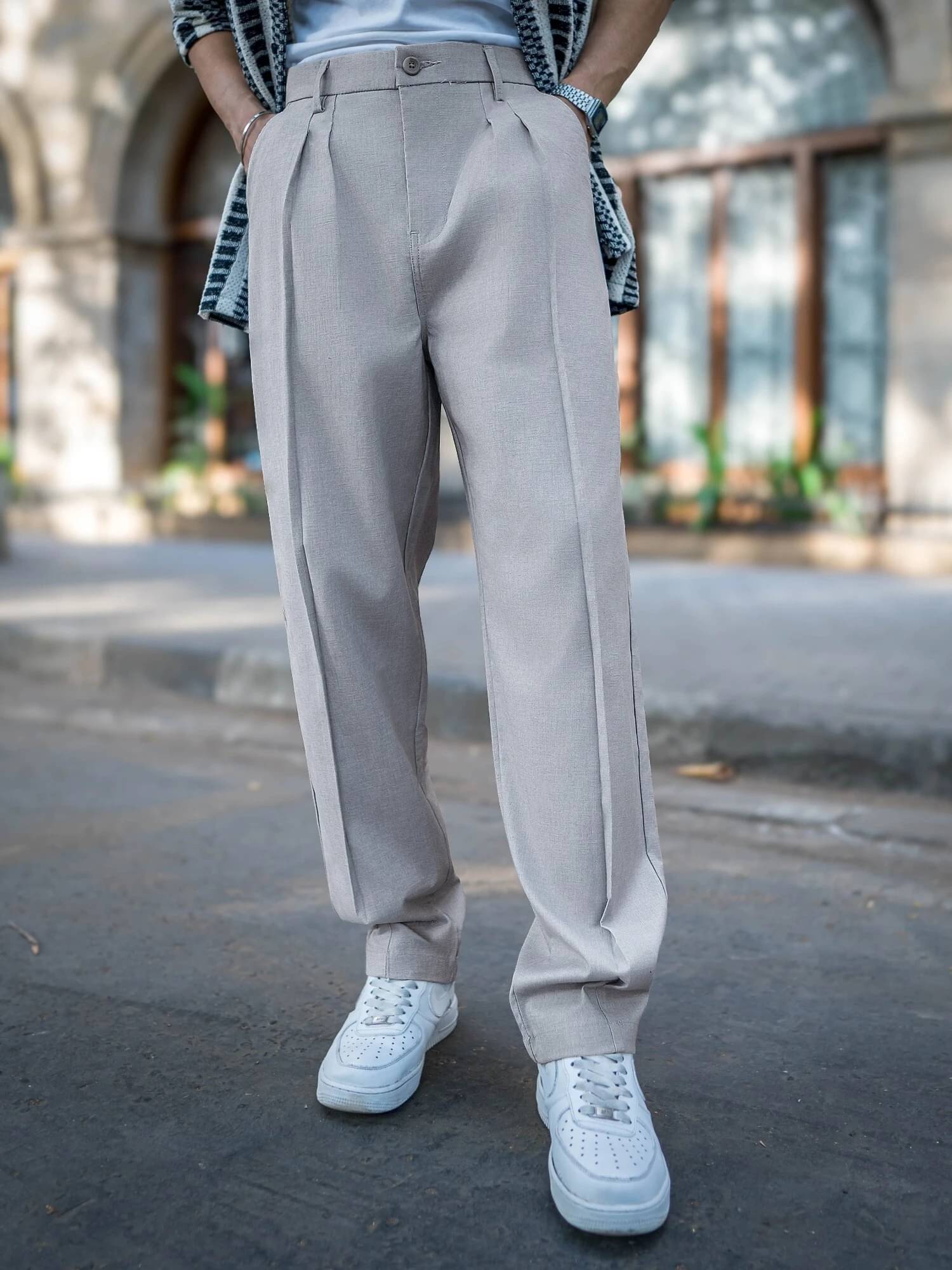     			Maniac Relax Pleated Men's Trouser - Blue ( Pack of 1 )