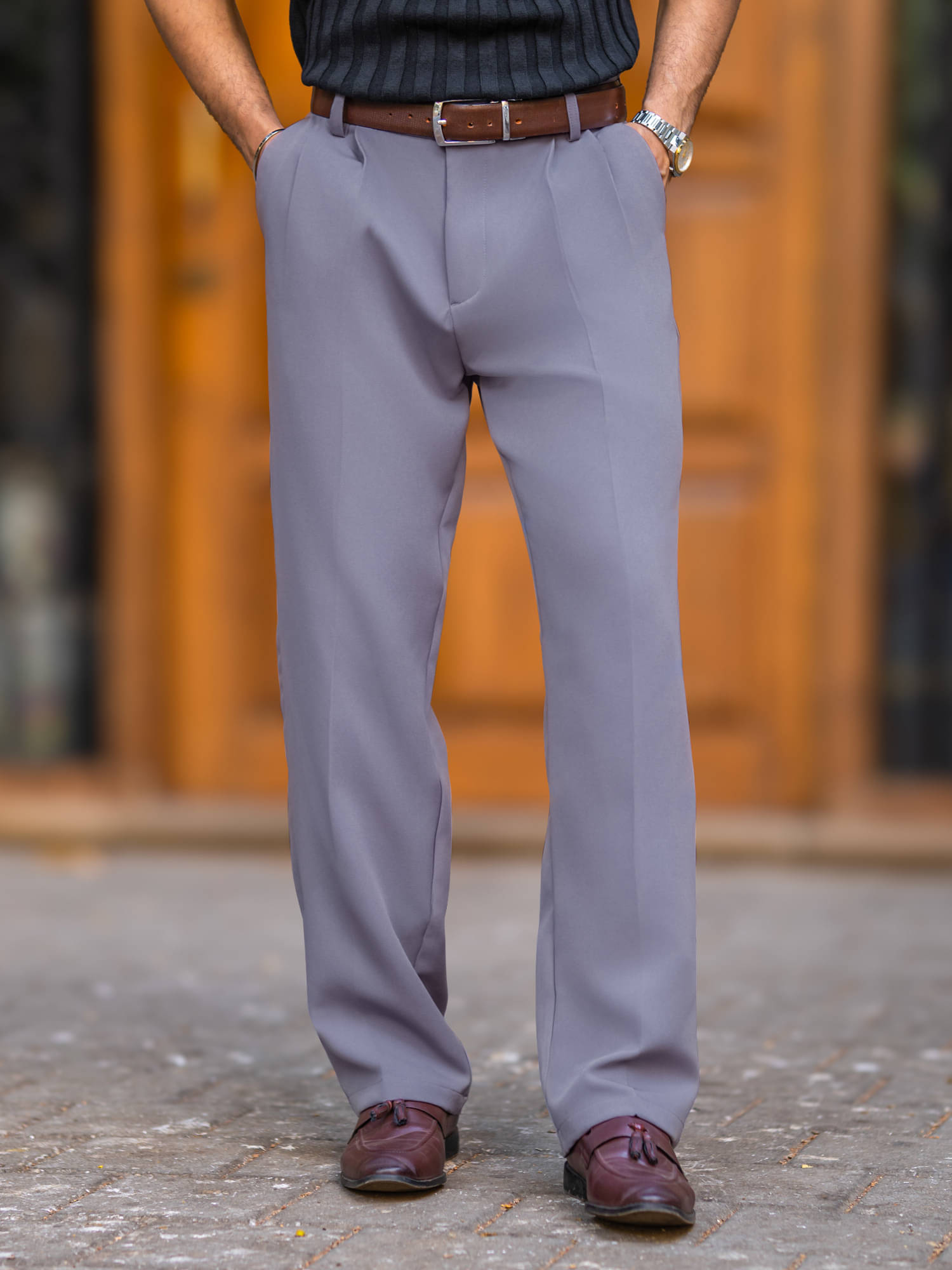     			Maniac Relax Pleated Men's Trouser - Grey ( Pack of 1 )