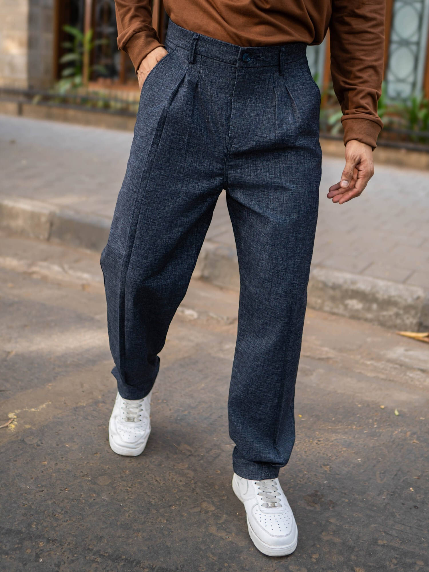     			Maniac Relax Pleated Men's Trouser - Navy Blue ( Pack of 1 )