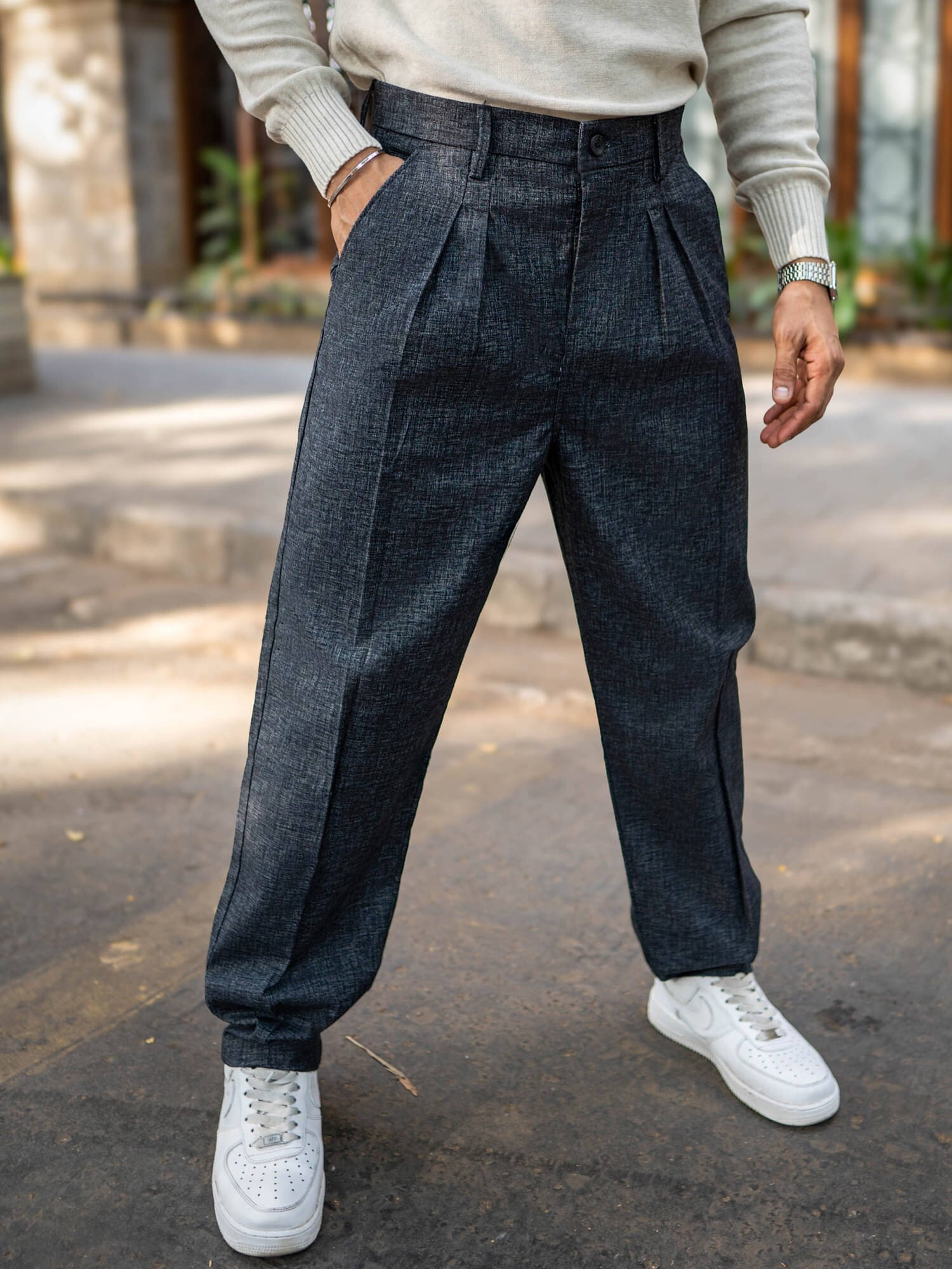     			Maniac Relax Pleated Men's Trouser - Black ( Pack of 1 )