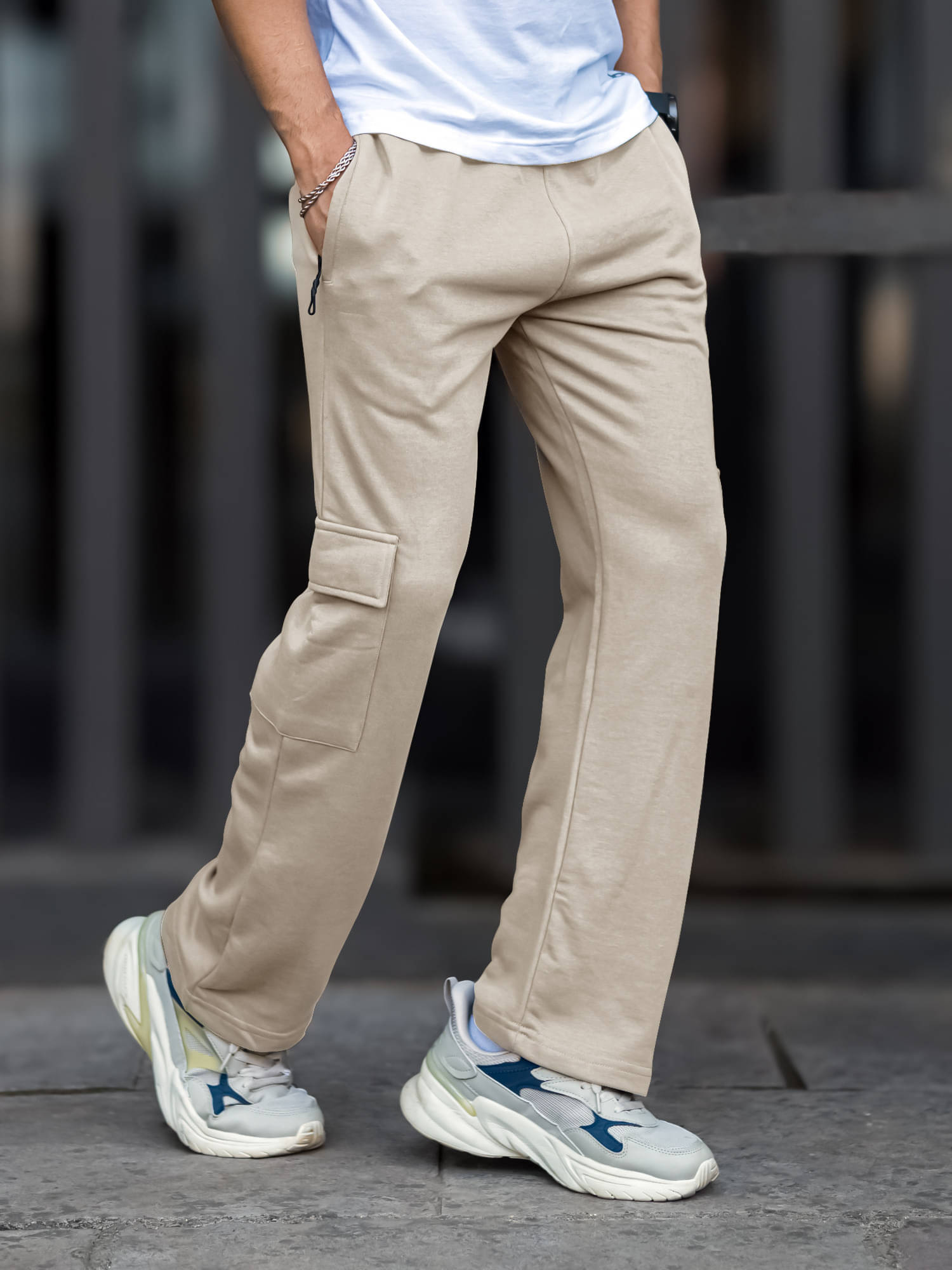     			Maniac Relax Pleated Men's Joggers - Beige ( Pack of 1 )