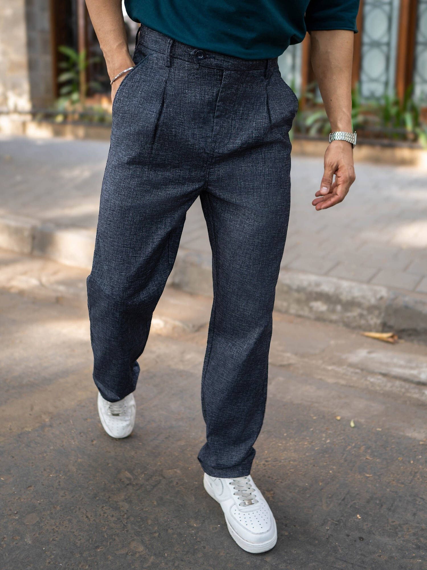     			Maniac Relax Pleated Men's Trouser - Navy Blue ( Pack of 1 )