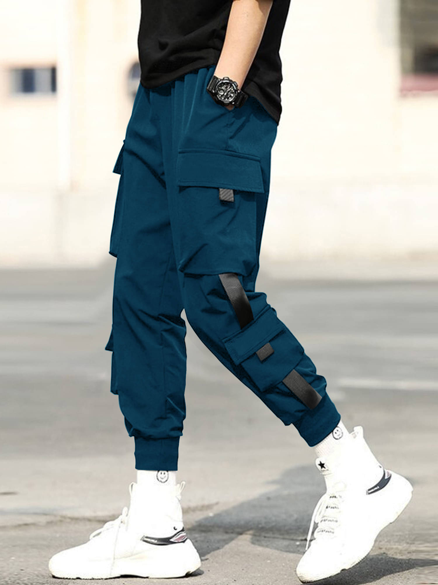     			Maniac Slim Men's Joggers - Blue ( Pack of 1 )