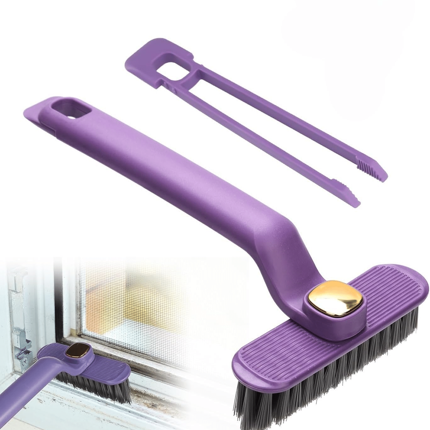     			Multi-Function Bathroom Cleaning Brush, Tiles Cleaning Brush, Hard Bristle Rotating Crevice Gap Cleaning Brushes for Bathroom, Floor Cleaner Brush (Multi Colour)