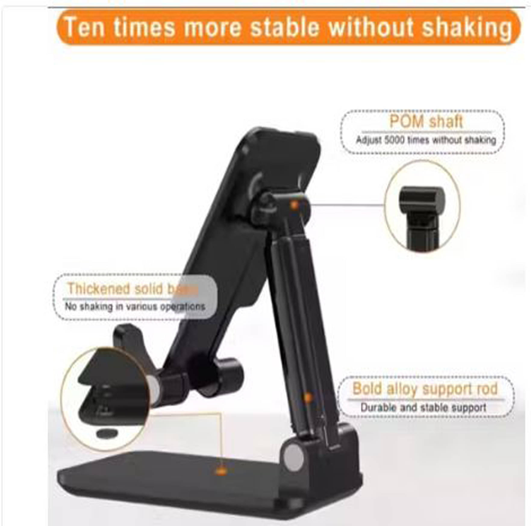     			Tablet & Mobile Holder for All Smartphones, Tabs, Kindle, iPad Mobile Holding Tabletop Stand, Height Adjustment, Foldable Design, Multipurpose, Anti-Skid Design