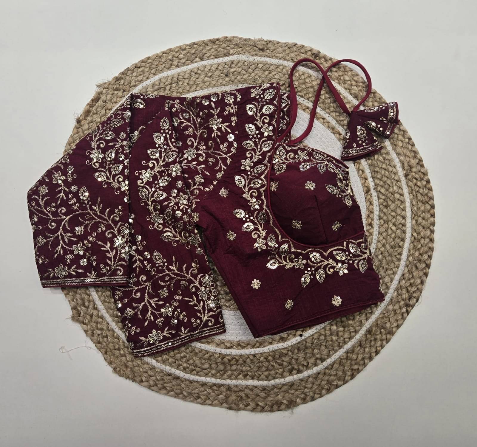     			Trandtide Maroon Readymade with Pad Silk Women's Blouse ( Pack of 1 )