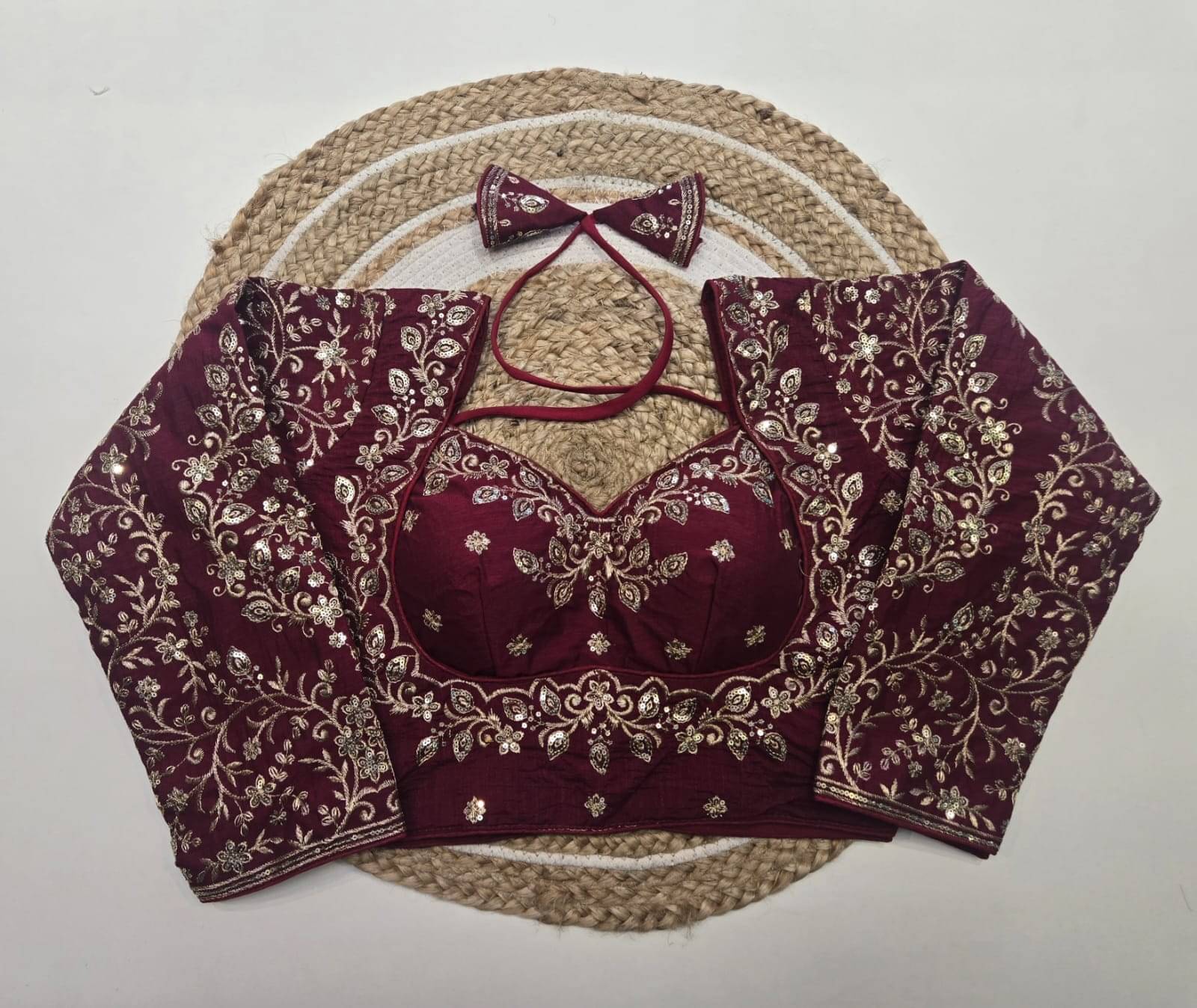     			Trandtide Maroon Readymade with Pad Silk Women's Blouse ( Pack of 1 )