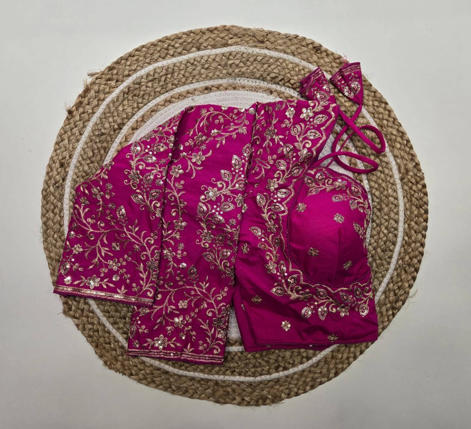 Trandtide Pink Readymade with Pad Silk Women's Blouse ( Pack of 1 )     			Trandtide Pink Readymade with Pad Silk Women's Blouse ( Pack of 1 )