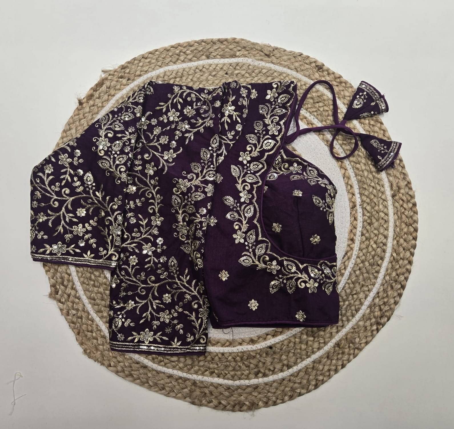     			Trandtide Purple Readymade with Pad Silk Women's Blouse ( Pack of 1 )