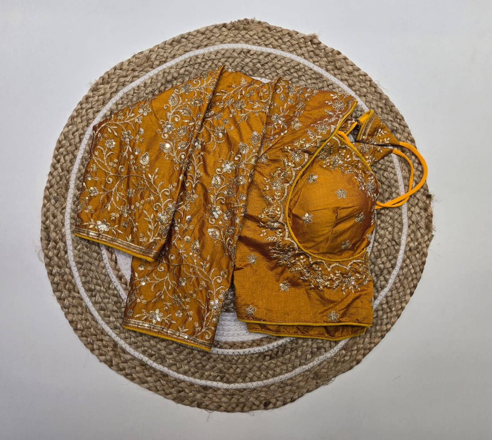     			Trandtide Yellow Readymade with Pad Silk Women's Blouse ( Pack of 1 )