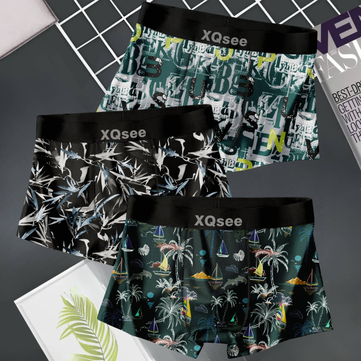 Xqsee Pack of 3 Nylon Trunks For Men's ( Multicolor2 ) Xqsee Pack of 3 Nylon Trunks For Men's ( Multicolor2 )