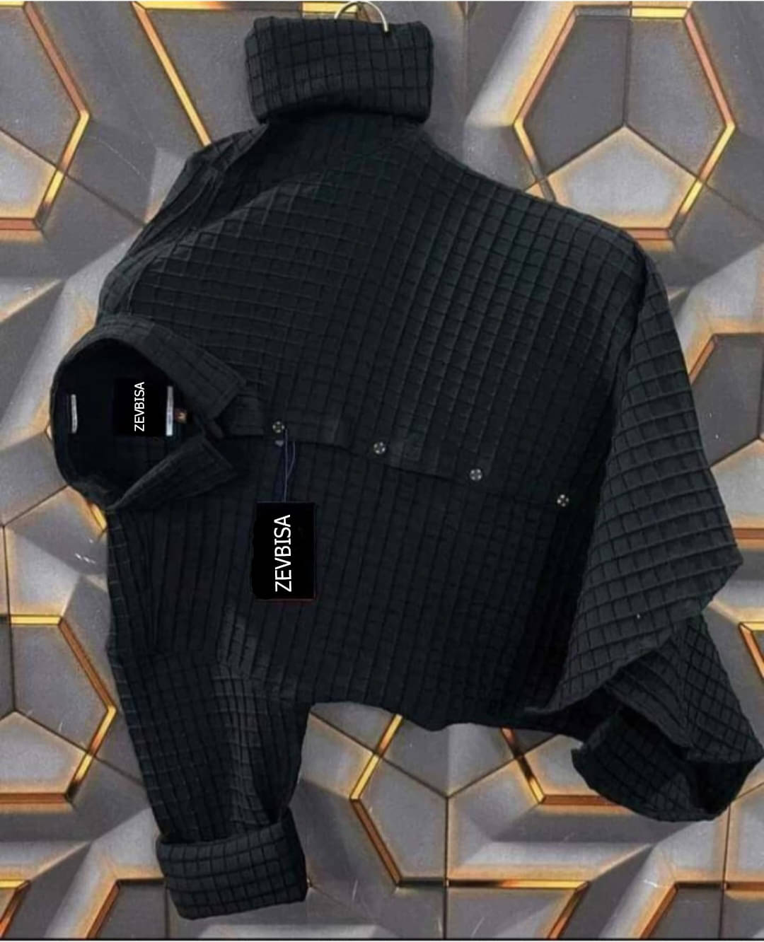 ZEVBISA Poly Cotton Regular Fit Self Design Full Sleeves Men's Casual Shirt - Black ( Pack of 1 ) ZEVBISA Poly Cotton Regular Fit Self Design Full Sleeves Men's Casual Shirt - Black ( Pack of 1 )