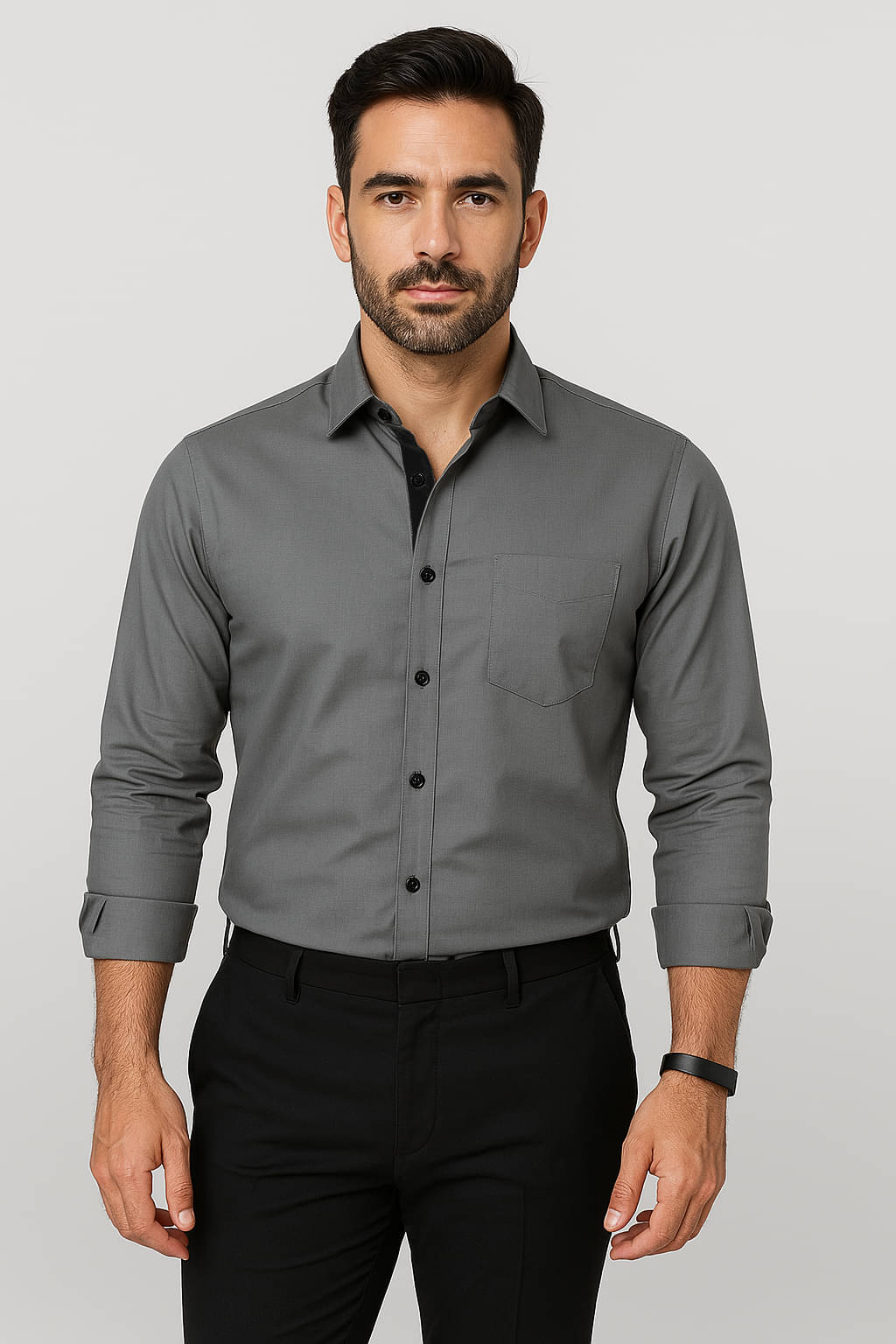 iexira Cotton Blend Regular Fit Full Sleeves Men's Formal Shirt - Grey ( Pack of 1 ) iexira Cotton Blend Regular Fit Full Sleeves Men's Formal Shirt - Grey ( Pack of 1 )