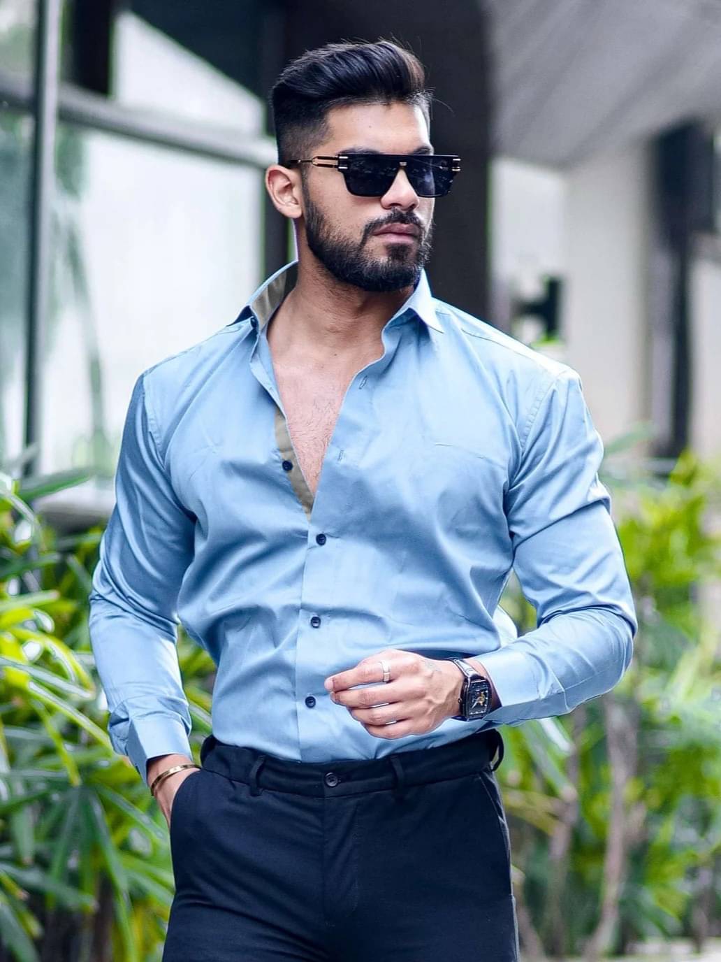     			iexira Cotton Blend Regular Fit Full Sleeves Men's Formal Shirt - Blue ( Pack of 1 )