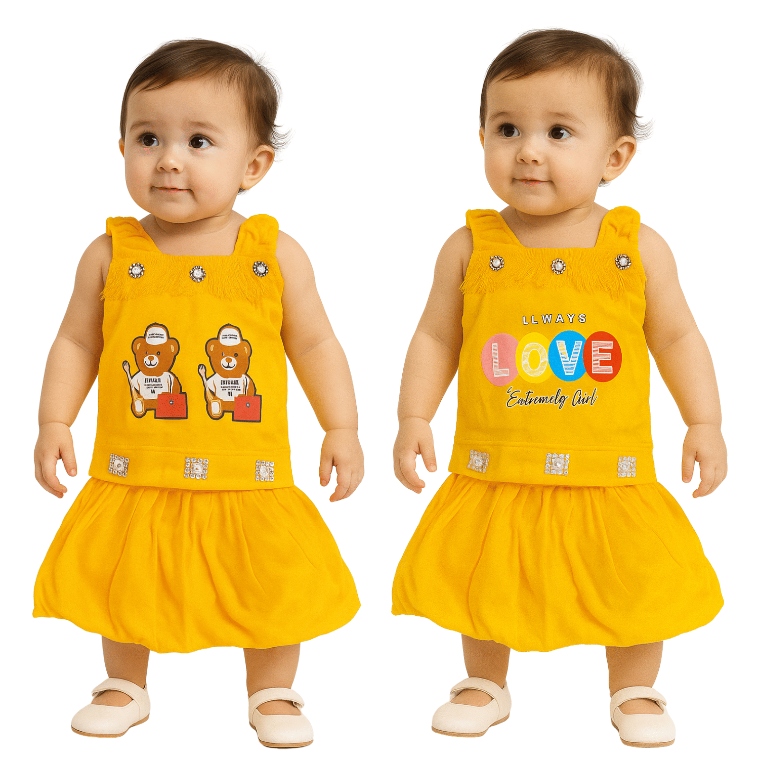     			maddock corp Crepe Dress For Baby Girls ( Pack of 2 , Multicolor )