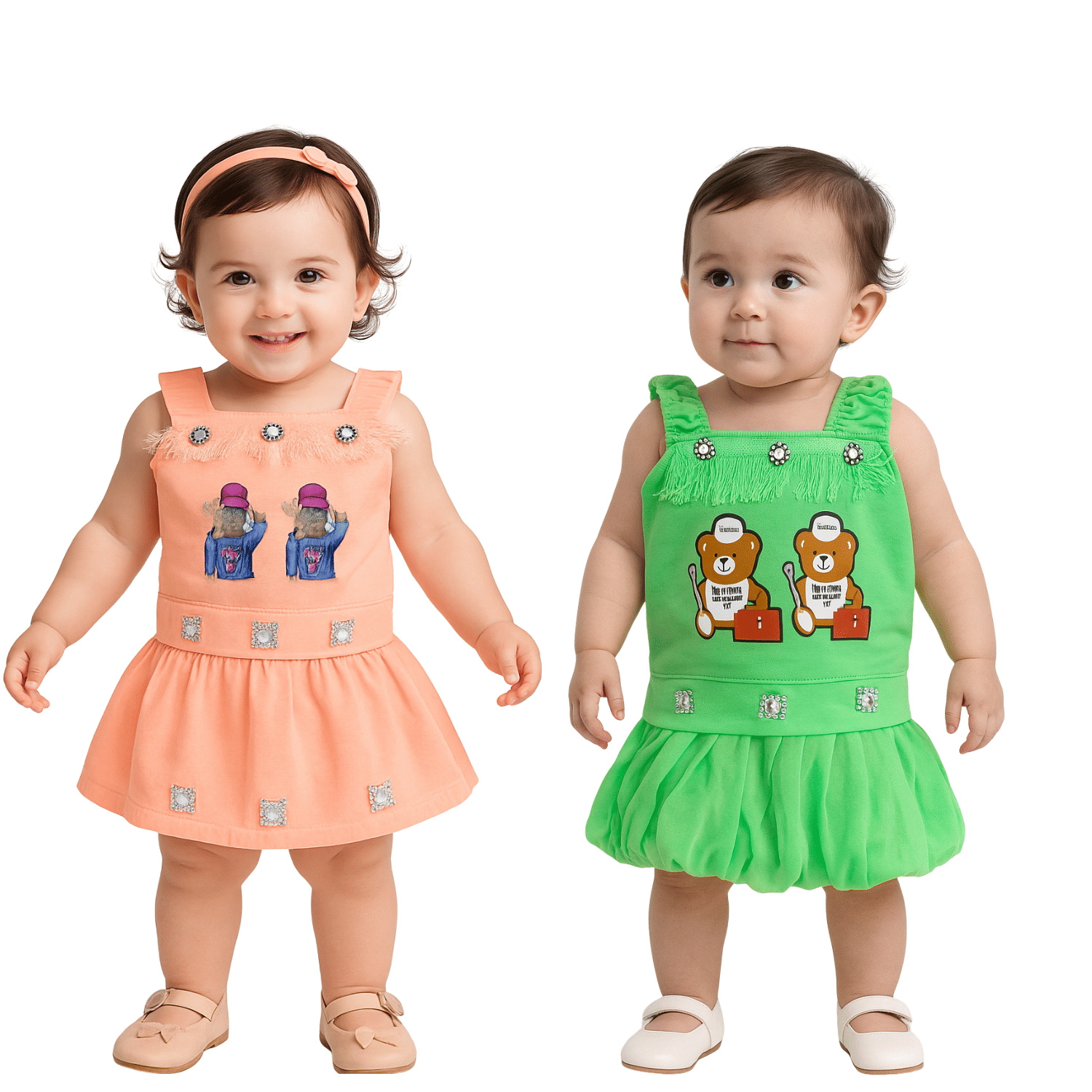     			maddock corp Crepe Dress For Baby Girls ( Pack of 2 , Multicolor )