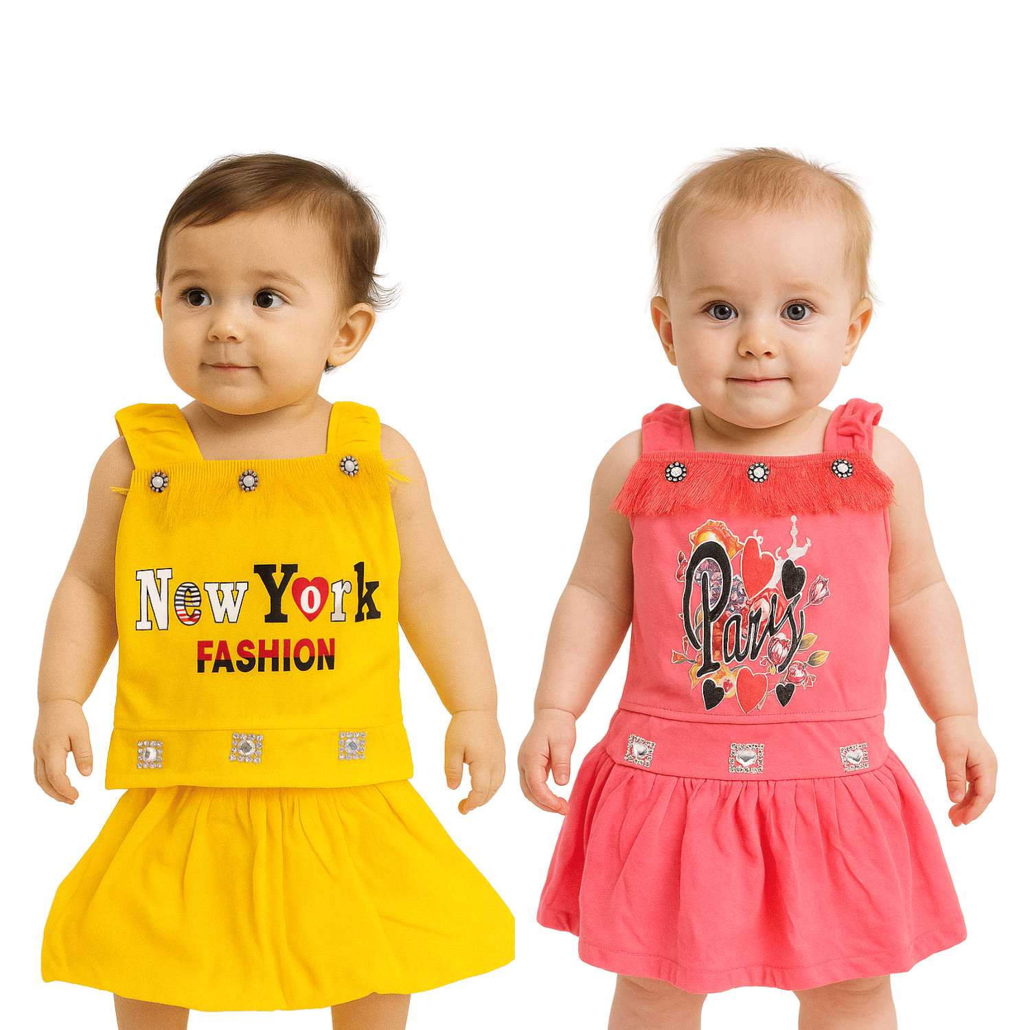 maddock corp Crepe Dress For Baby Girls ( Pack of 2 , Multicolor )     			maddock corp Crepe Dress For Baby Girls ( Pack of 2 , Multicolor )