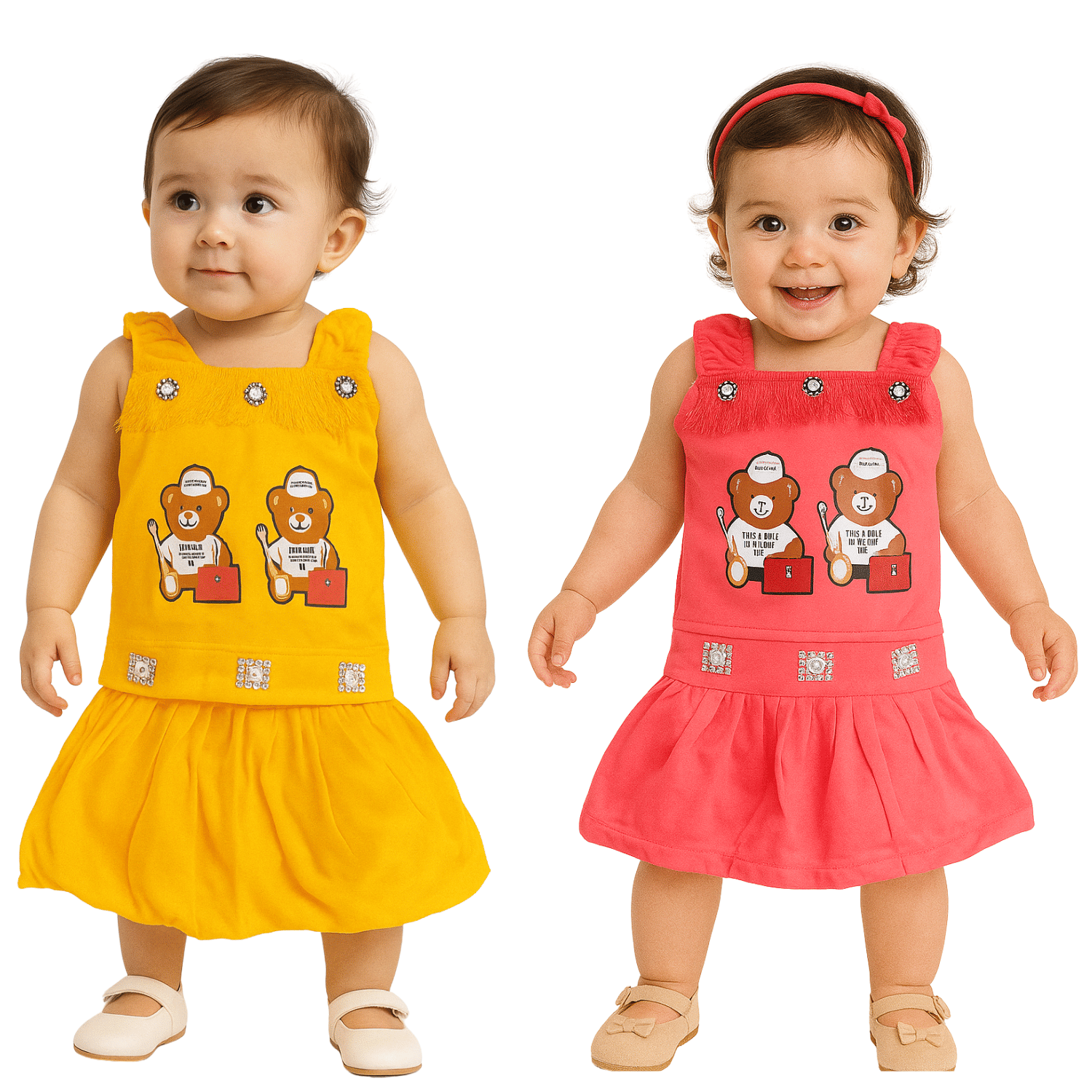 maddock corp Crepe Dress For Baby Girls ( Pack of 2 , Multicolor )     			maddock corp Crepe Dress For Baby Girls ( Pack of 2 , Multicolor )