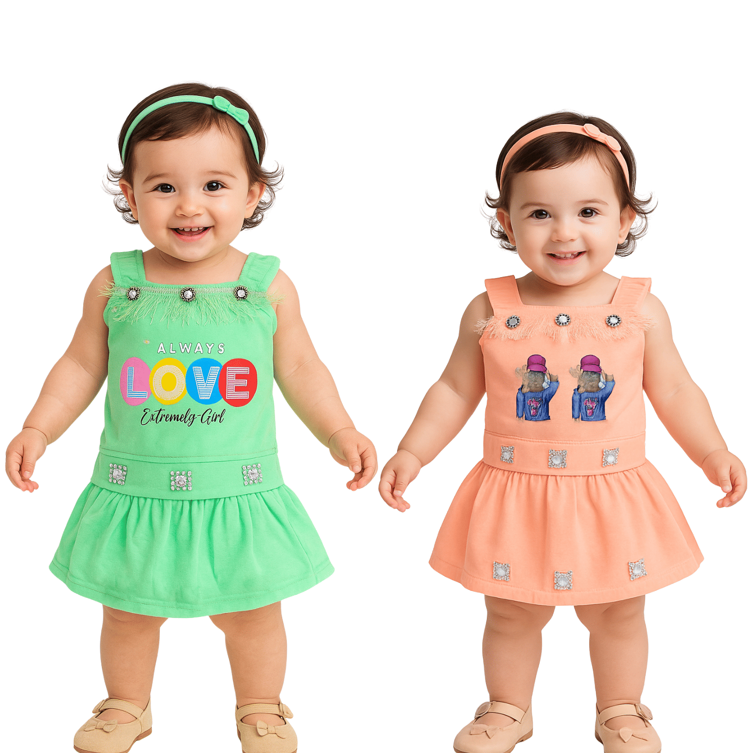 maddock corp Crepe Dress For Baby Girls ( Pack of 2 , Multicolor )     			maddock corp Crepe Dress For Baby Girls ( Pack of 2 , Multicolor )