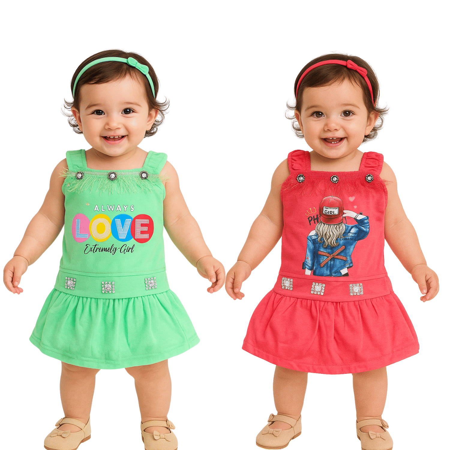     			maddock corp Crepe Dress For Baby Girls ( Pack of 2 , Multicolor )