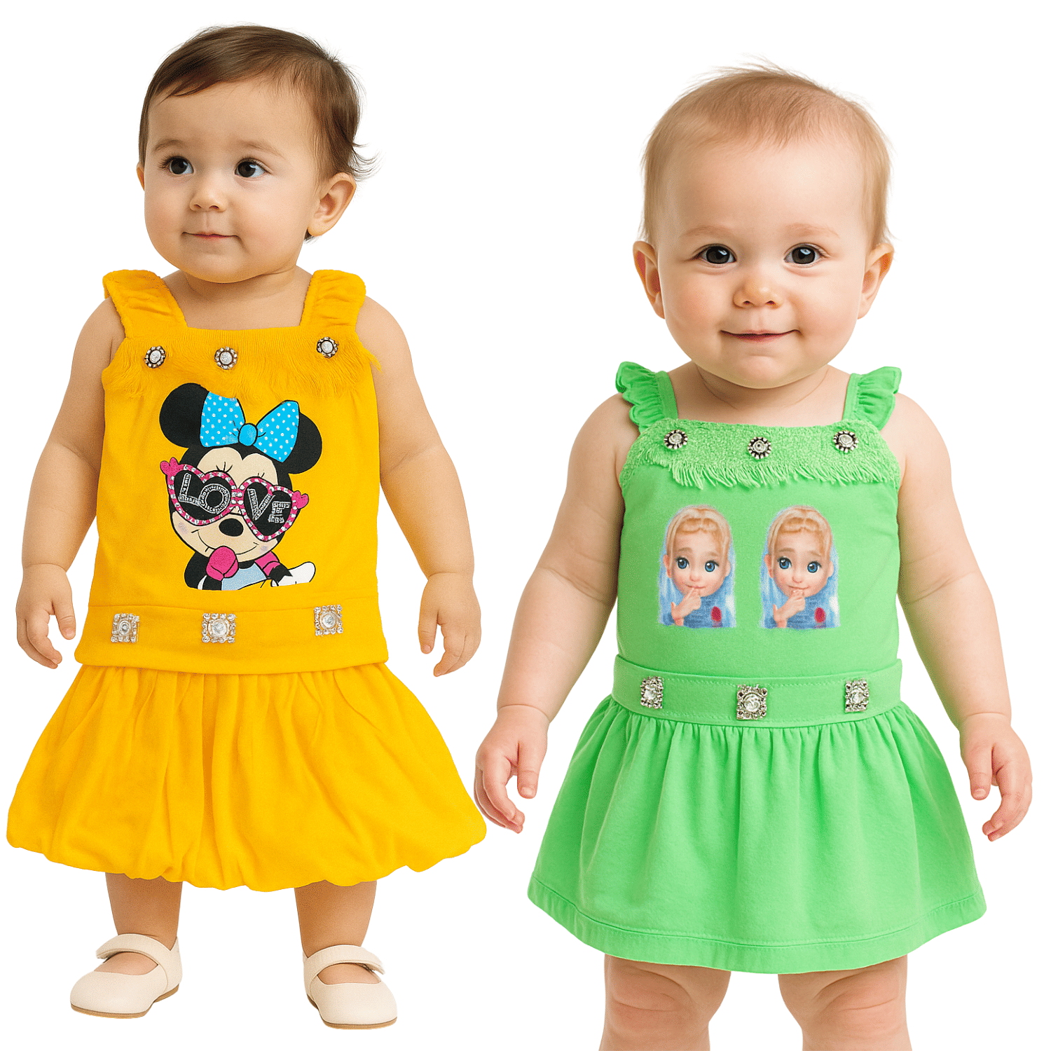 maddock corp Crepe Dress For Baby Girls ( Pack of 2 , Multicolor )     			maddock corp Crepe Dress For Baby Girls ( Pack of 2 , Multicolor )