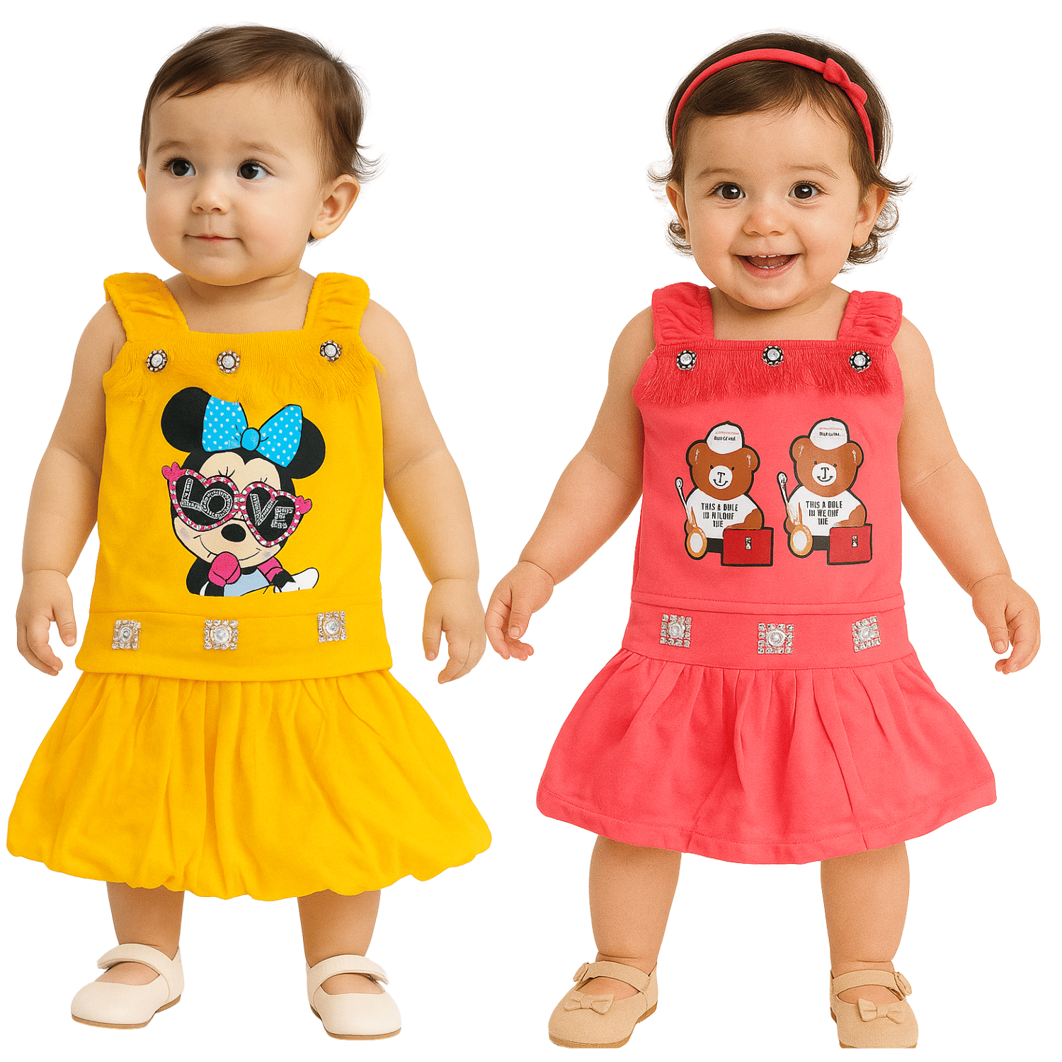     			maddock corp Crepe Dress For Baby Girls ( Pack of 2 , Multicolor )